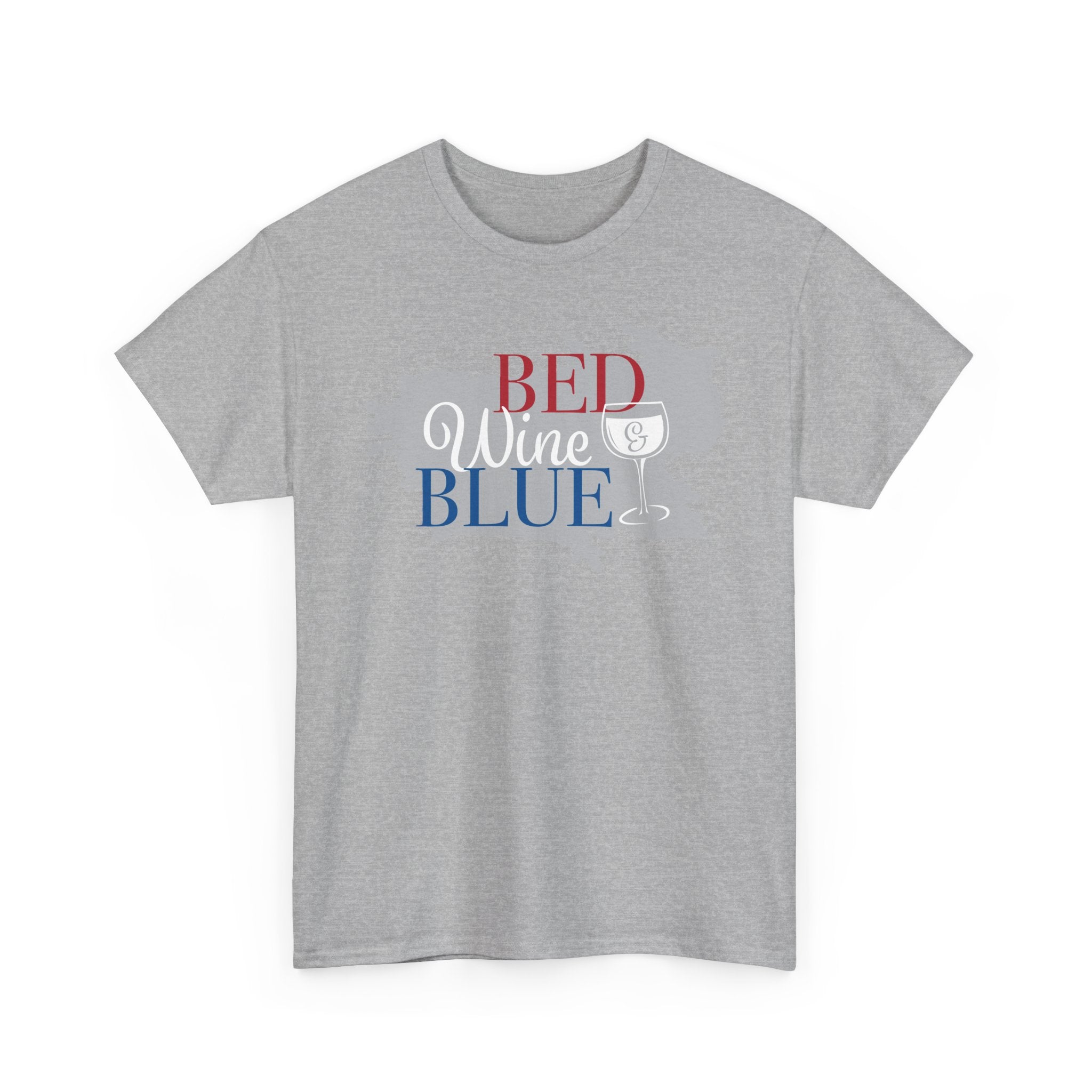 Red Wine Blue Graphic Tee - Patriotic Wine Lover T-Shirt