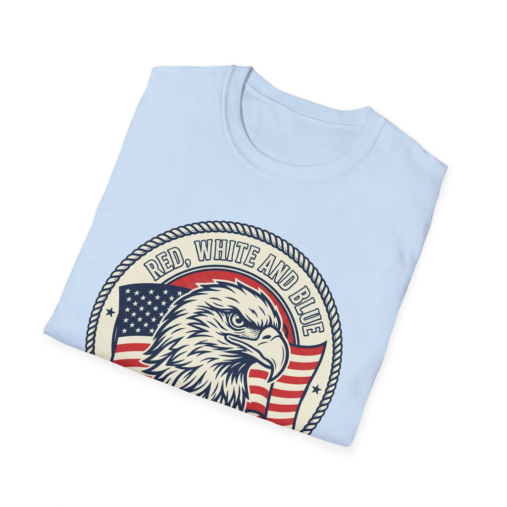 Patriotic Eagle T-Shirt — "Red White and Blue For Life" Graphic