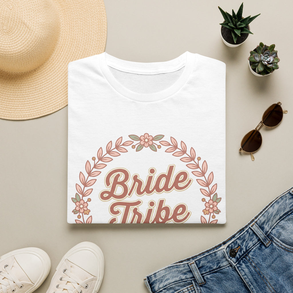 Bride Tribe T-Shirt — Floral Wreath Bachelorette Shirt for Bridal Party