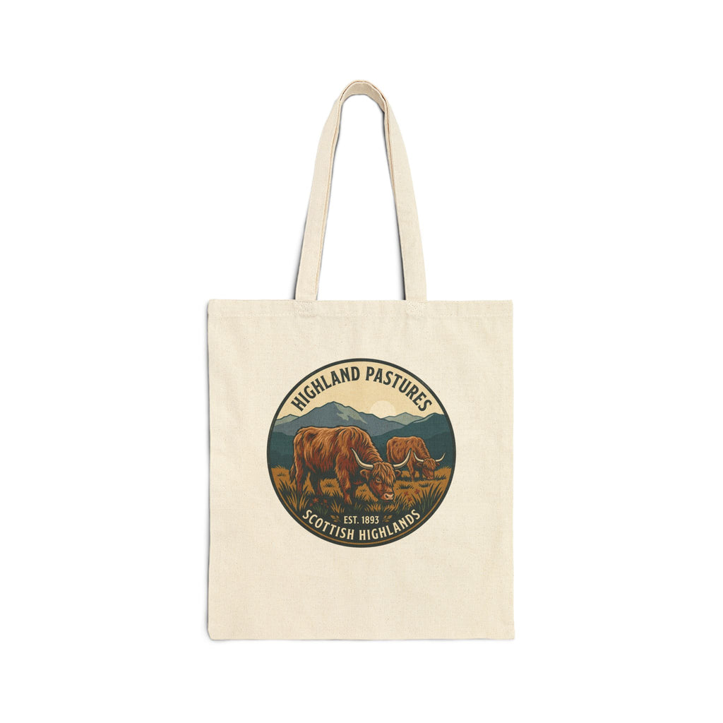 Tote Bag — 'Highland Pastures' Scottish Highlands Canvas Tote