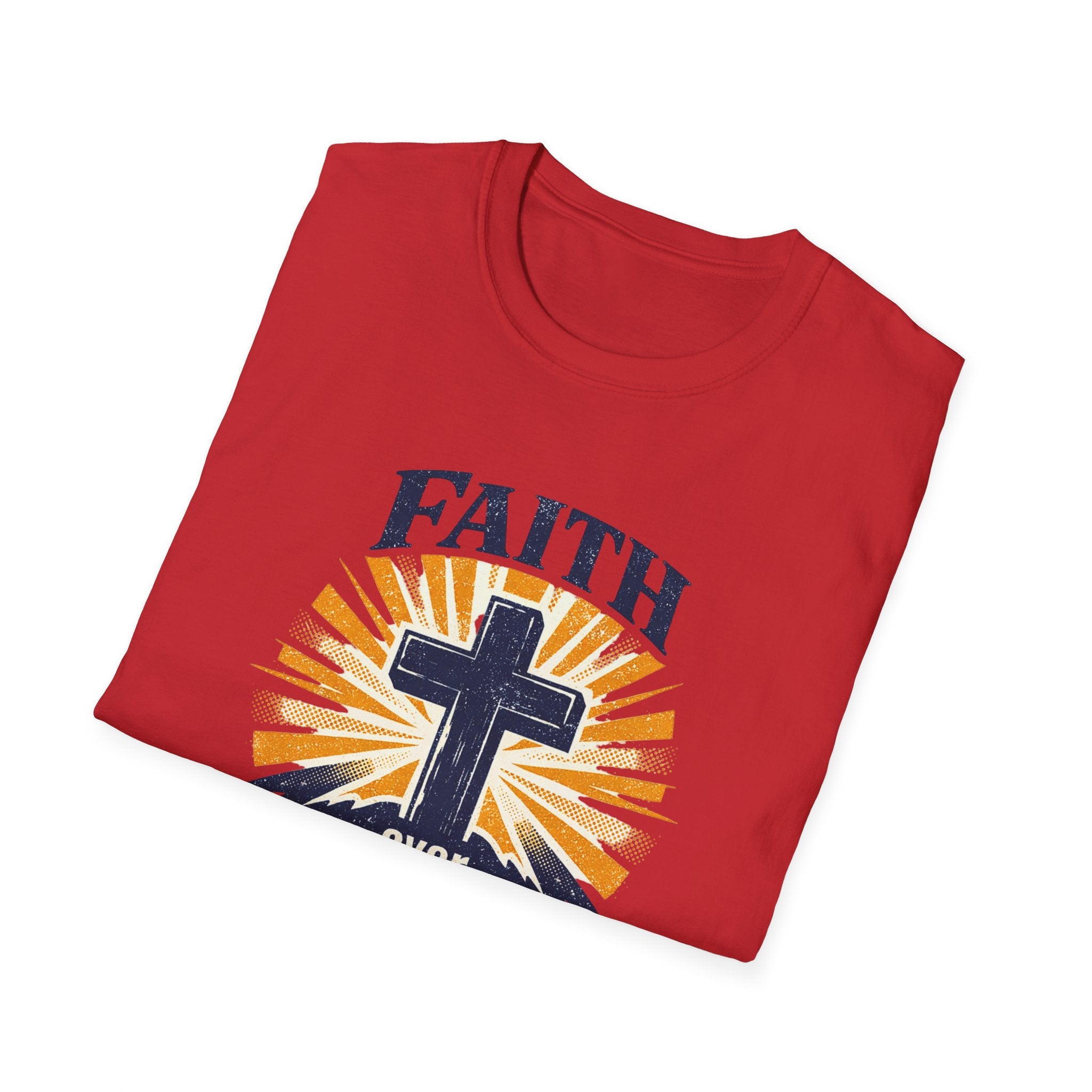 Faith Over Fear T-Shirt — Christian Cross Inspirational Tee