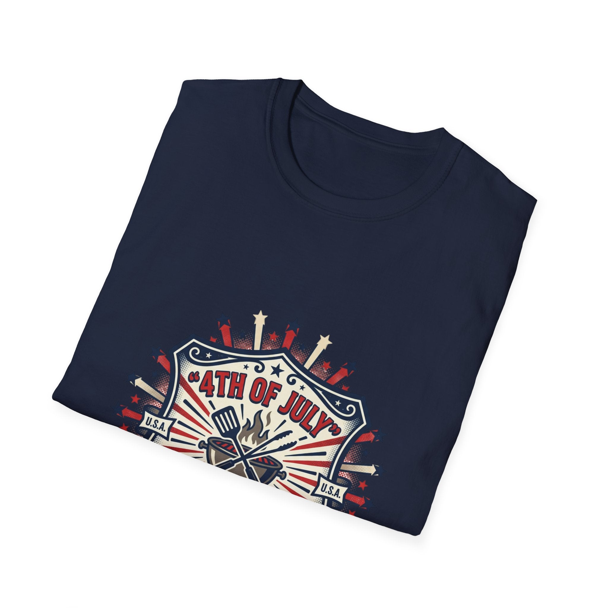 4th of July BBQ T-Shirt — Celebrate & Grill Patriotic Independence Day Tee
