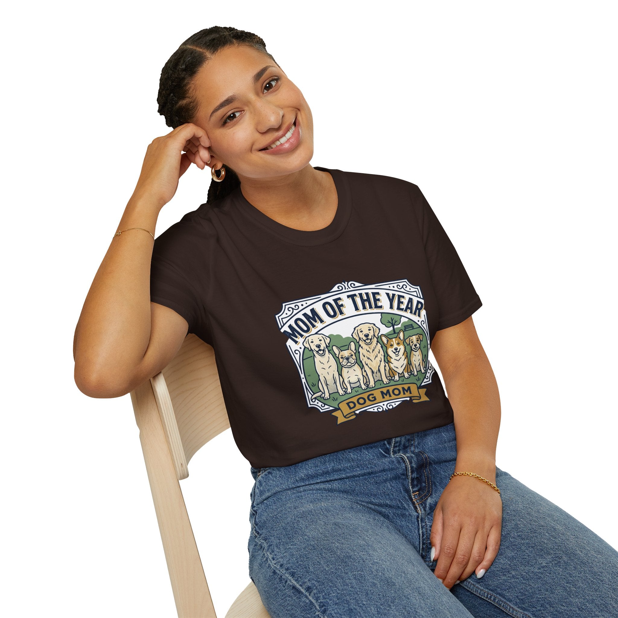 Dog Mom T-Shirt — "Mom of the Year" Cute Dog Mom Graphic Tee
