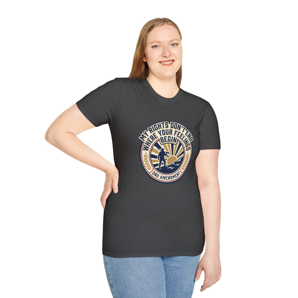 2nd Amendment T-Shirt - "My Rights Don't End Where Your Feelings Begin" Patriotic Liberty Tee