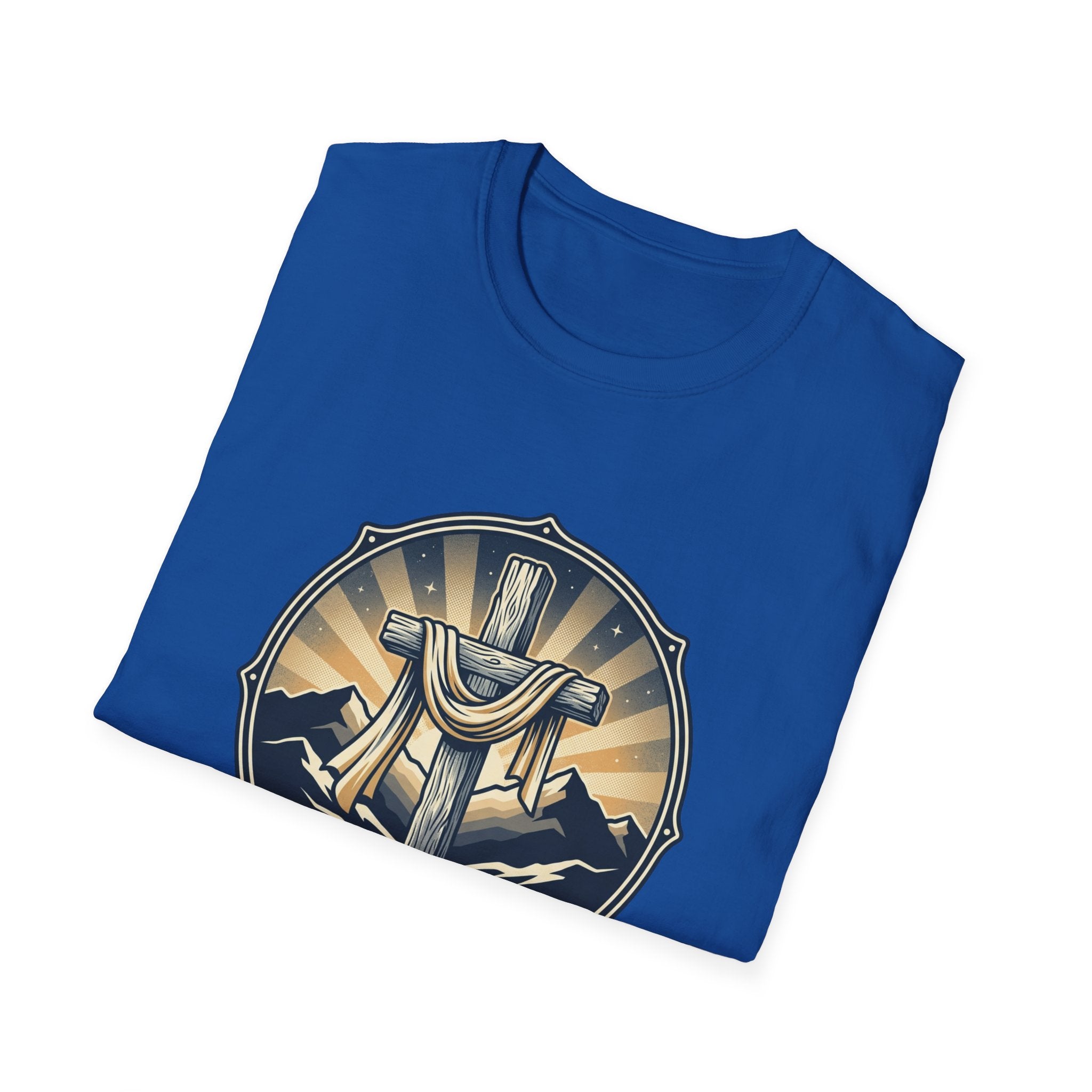 Christian T-Shirt — "Thankful God Is In Control" Cross Design