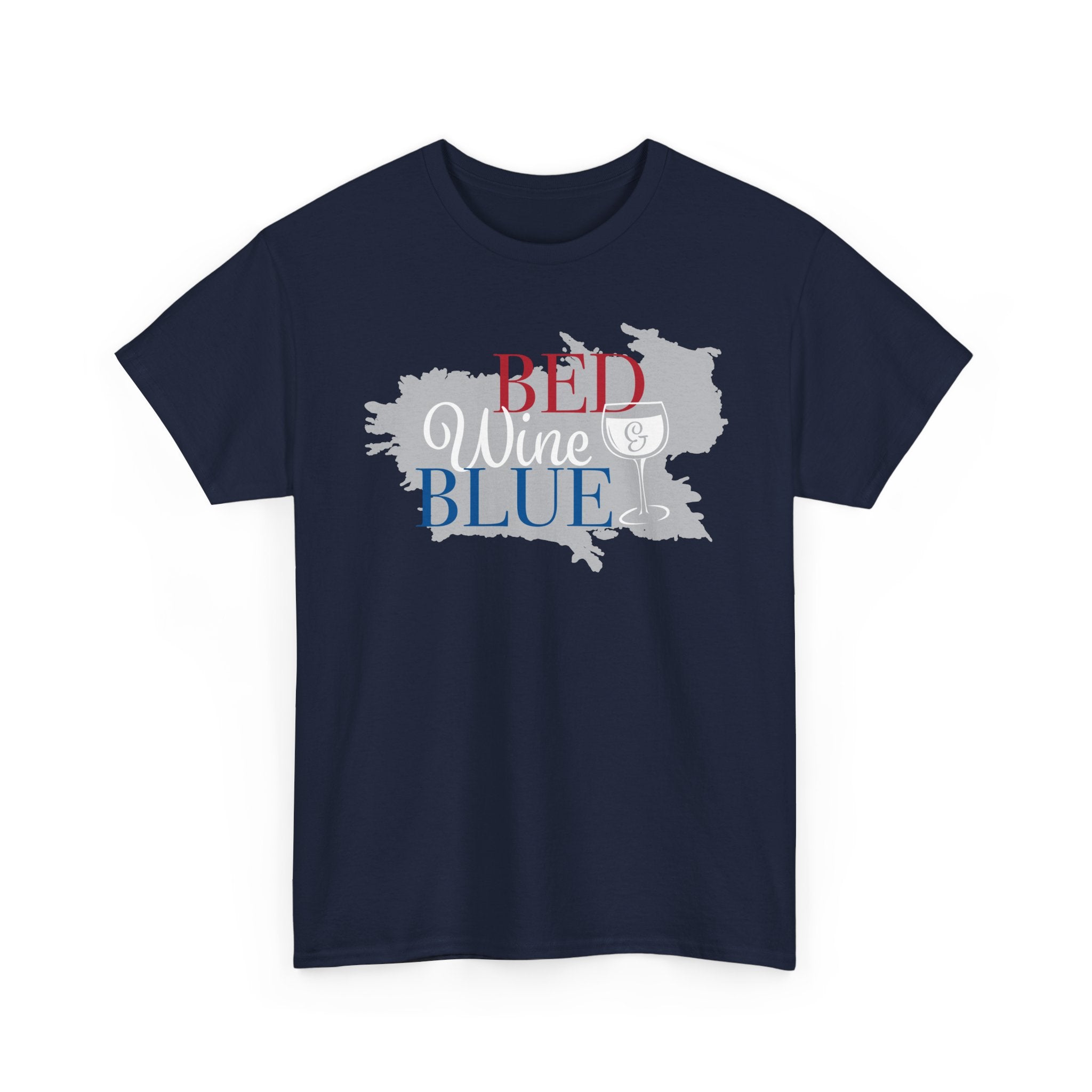 Red Wine Blue Graphic Tee - Patriotic Wine Lover T-Shirt