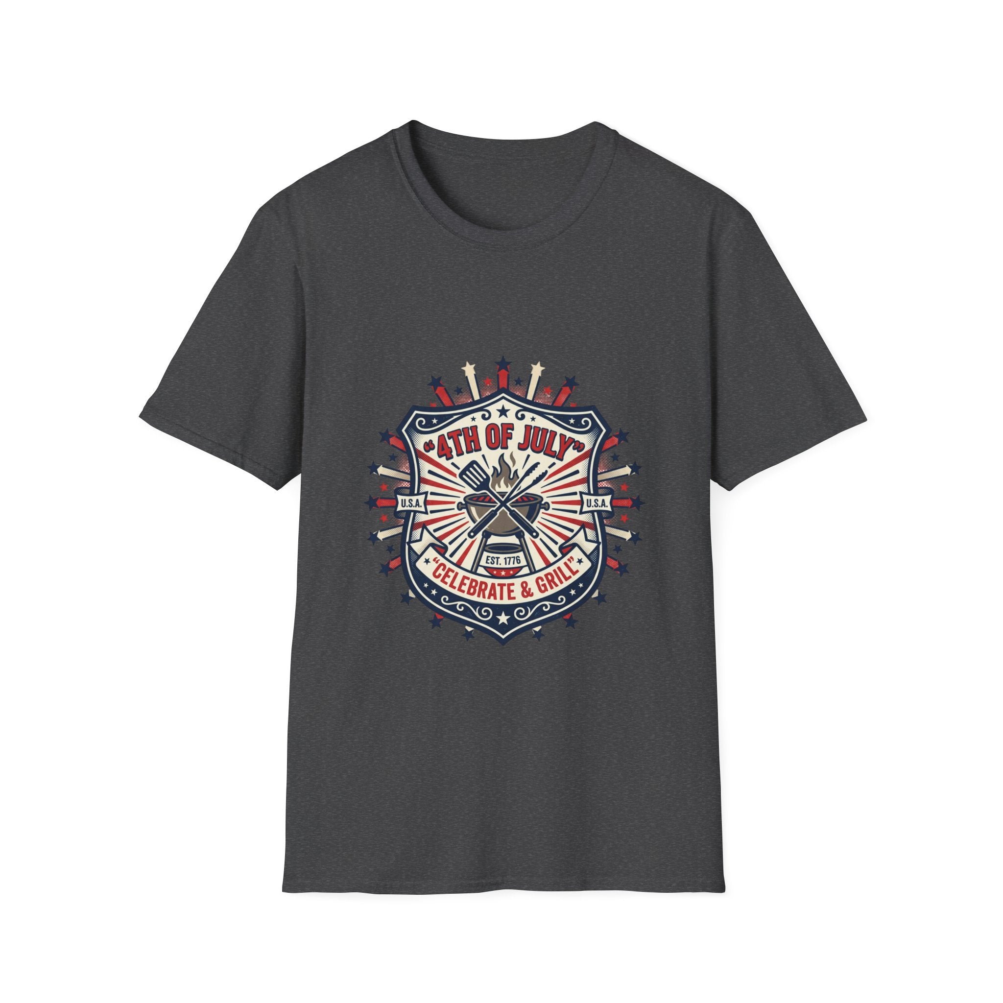 4th of July BBQ T-Shirt — Celebrate & Grill Patriotic Independence Day Tee