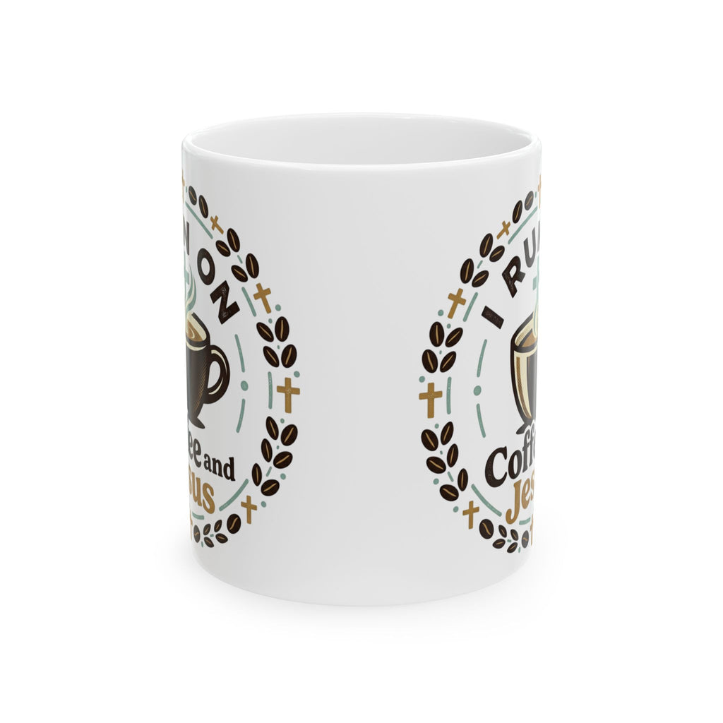 Coffee and Jesus Mug — Ceramic Faith Coffee Cup (11oz, 15oz)