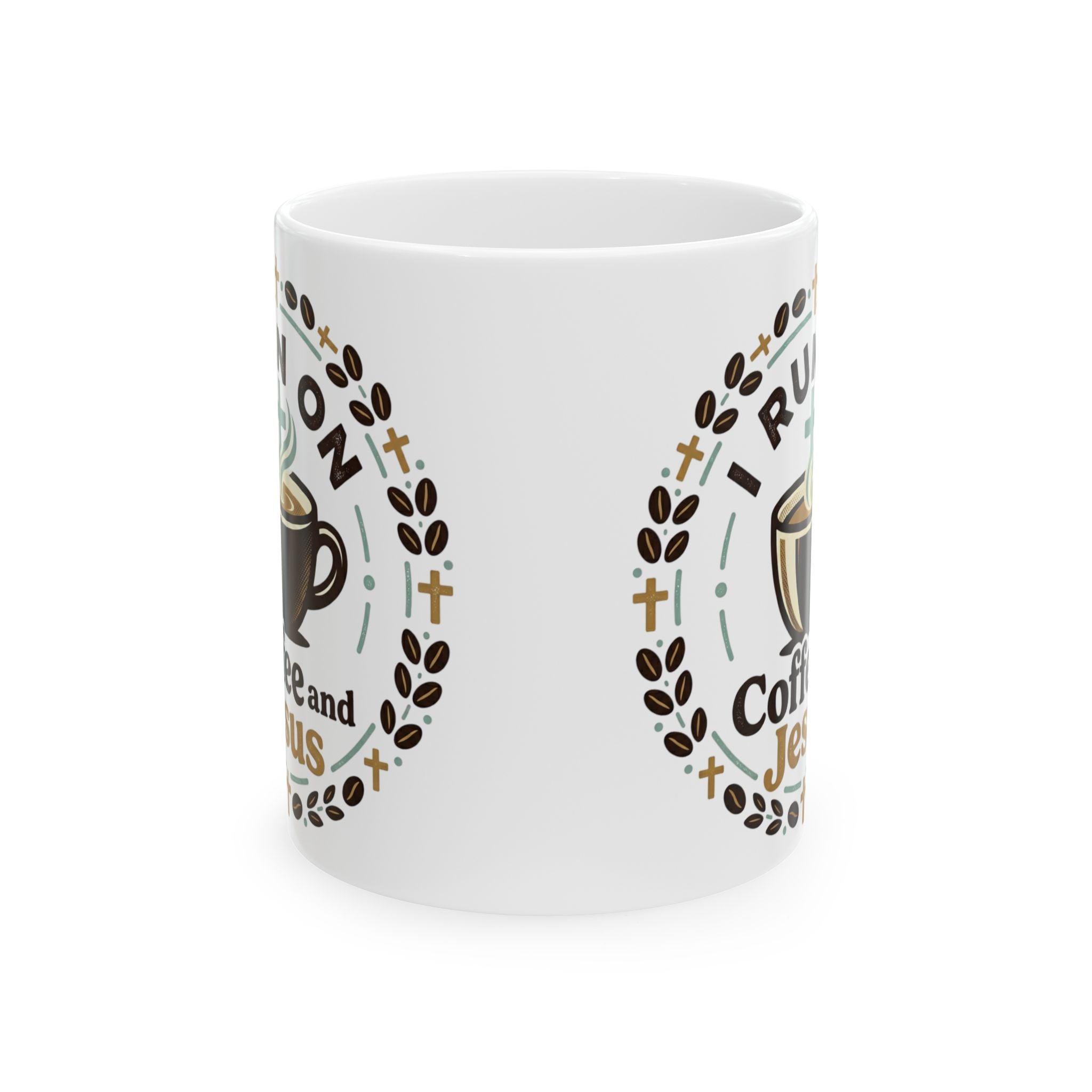 Coffee and Jesus Mug — Ceramic Faith Coffee Cup (11oz, 15oz)