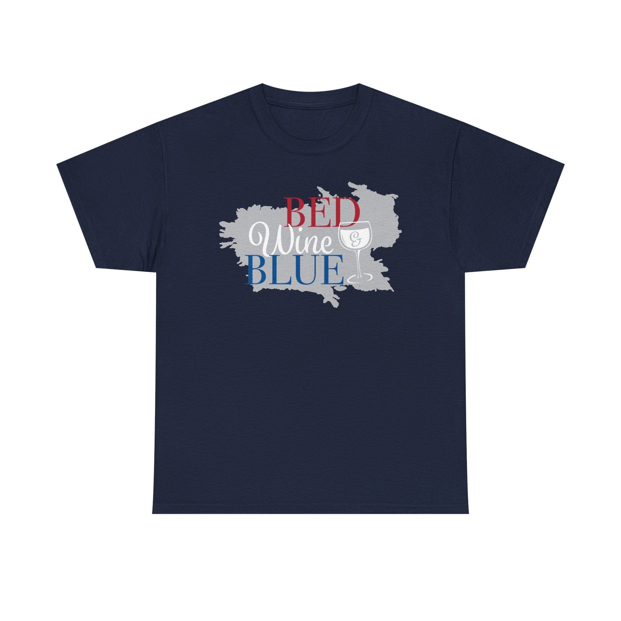 Red Wine Blue Graphic Tee - Patriotic Wine Lover T-Shirt