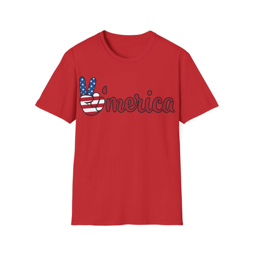 'Merica Peace Sign T-Shirt — Patriotic American Flag Graphic Tee for 4th of July