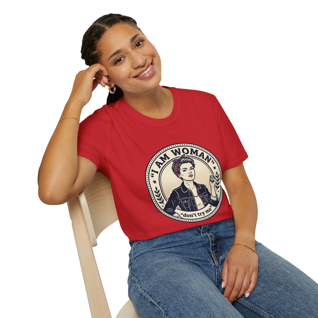 Woman Don’t Try Me T-Shirt — Vintage Feminist Graphic Tee