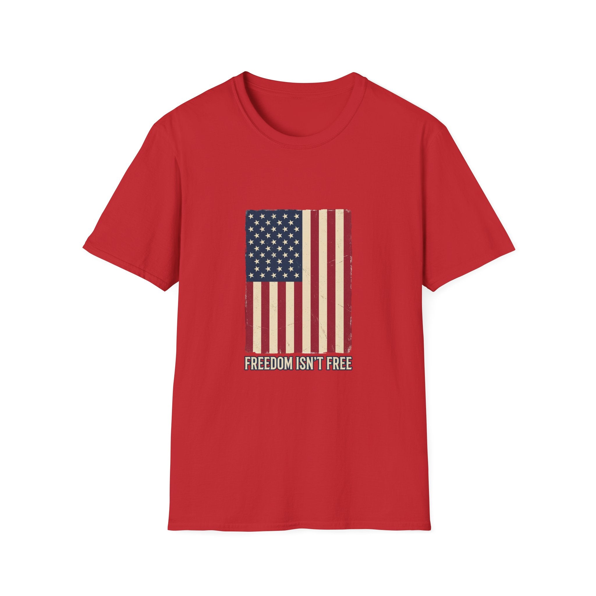 Freedom Isn't Free T-Shirt — Distressed American Flag Patriotic Tee