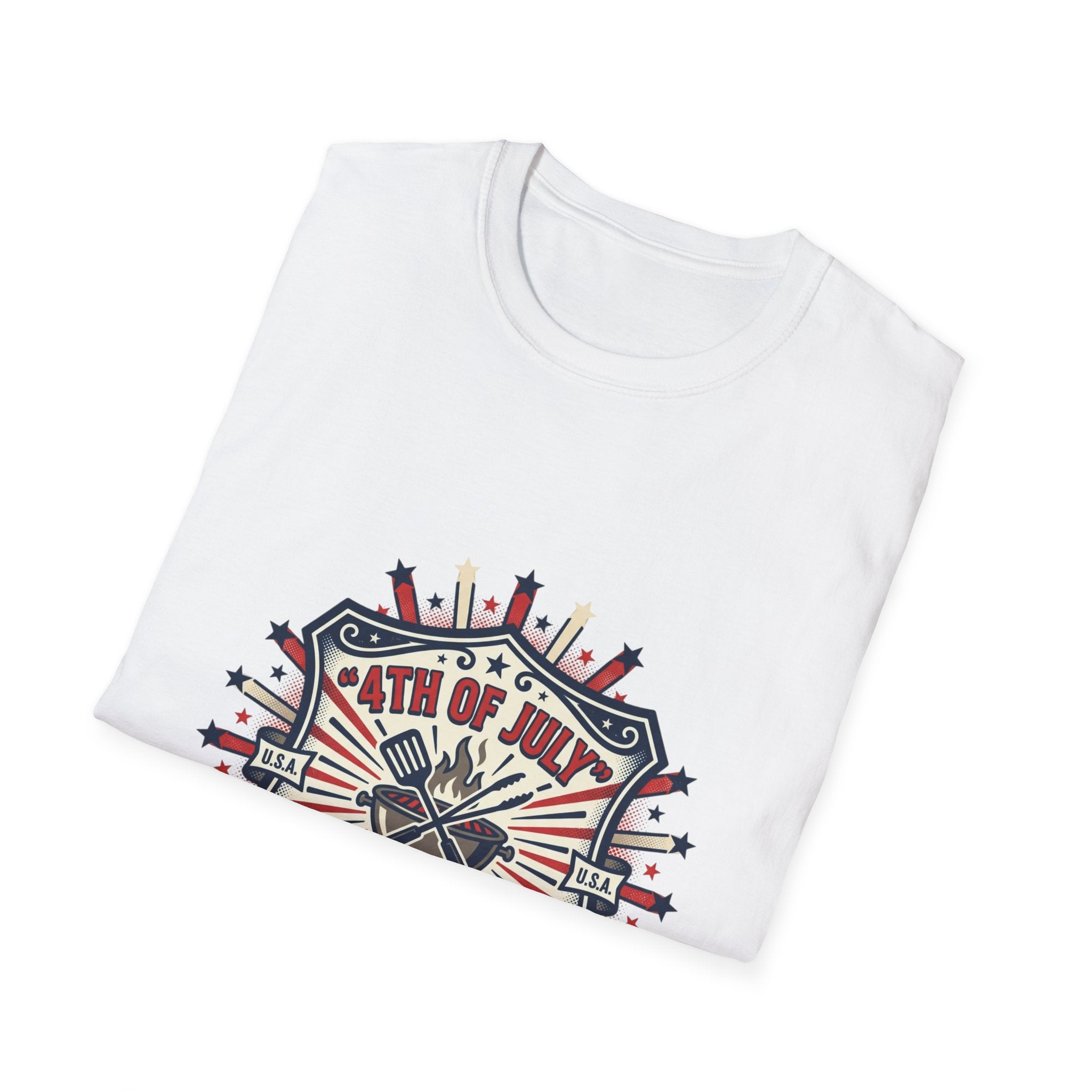 4th of July BBQ T-Shirt — Celebrate & Grill Patriotic Independence Day Tee