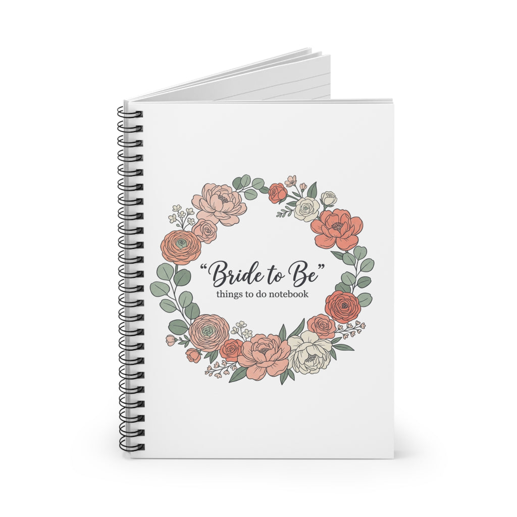 Bride-to-Be Floral Wedding Planner Notebook — 'Things to Do' Spiral Journal