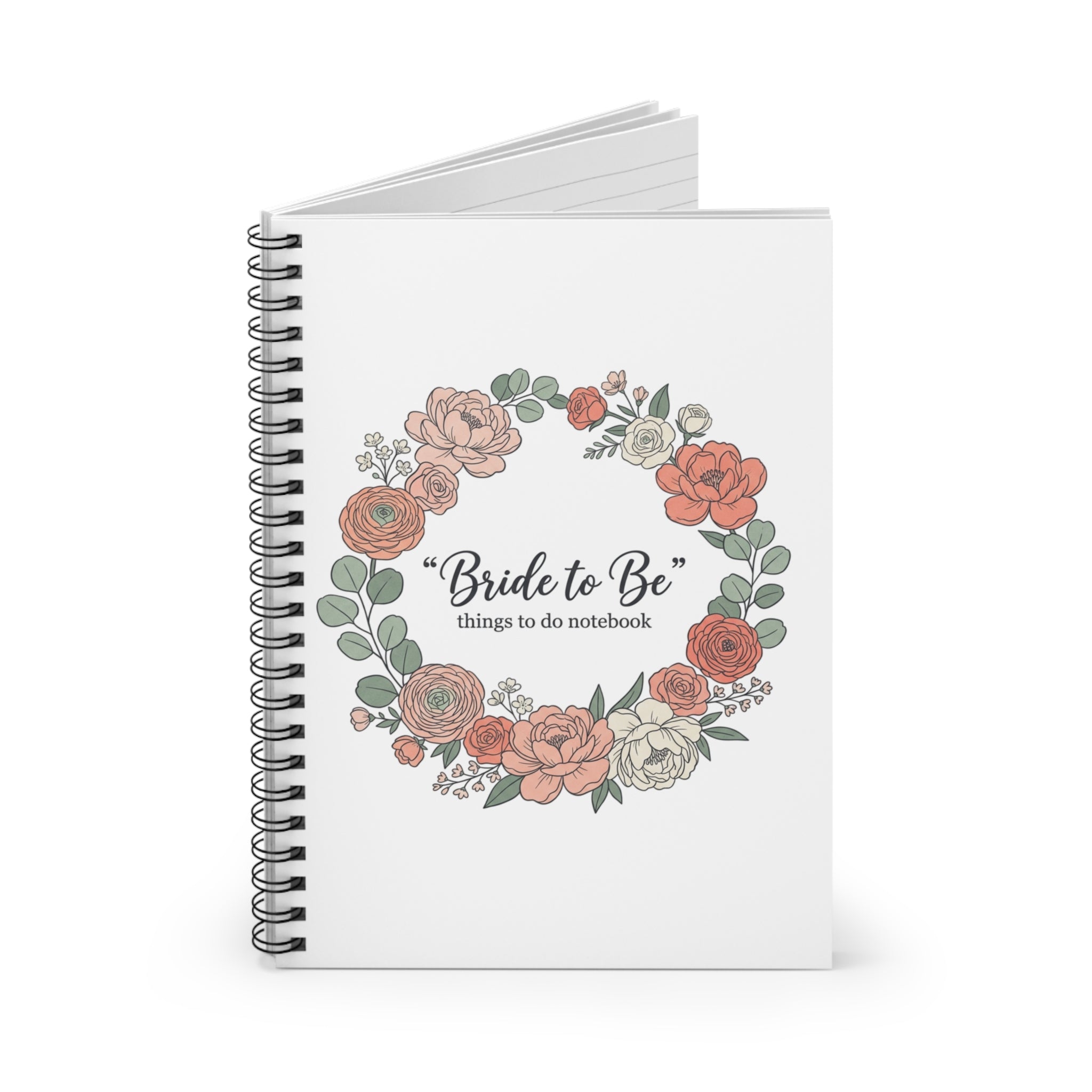 Bride-to-Be Floral Wedding Planner Notebook — 'Things to Do' Spiral Journal