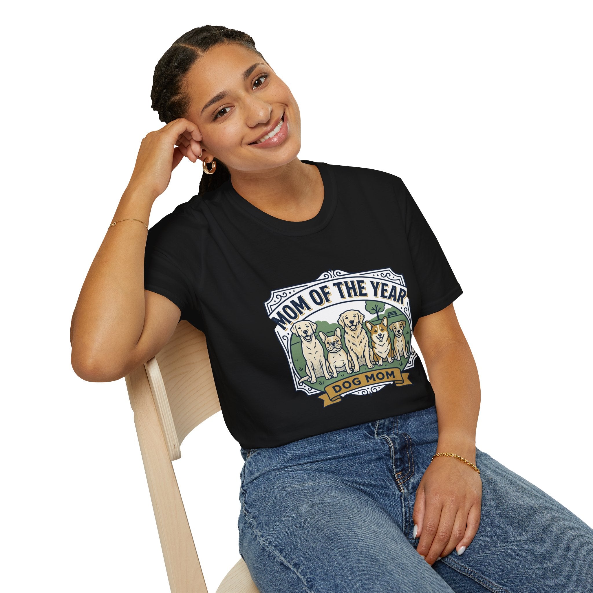 Dog Mom T-Shirt — "Mom of the Year" Cute Dog Mom Graphic Tee