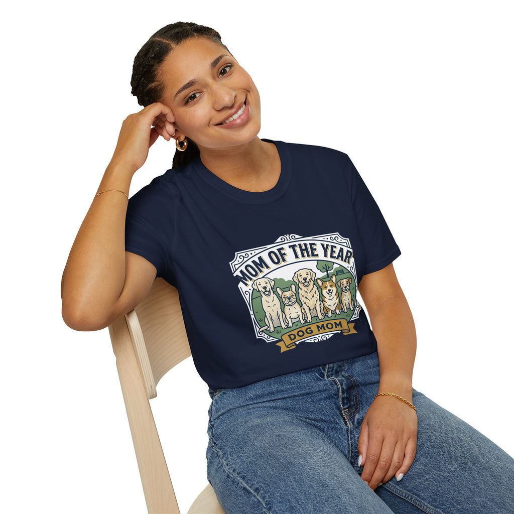 Dog Mom T-Shirt — "Mom of the Year" Cute Dog Mom Graphic Tee