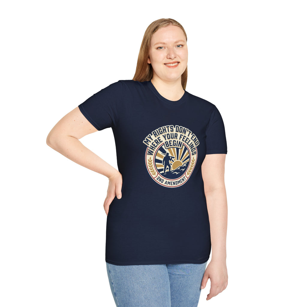 2nd Amendment T-Shirt - "My Rights Don't End Where Your Feelings Begin" Patriotic Liberty Tee