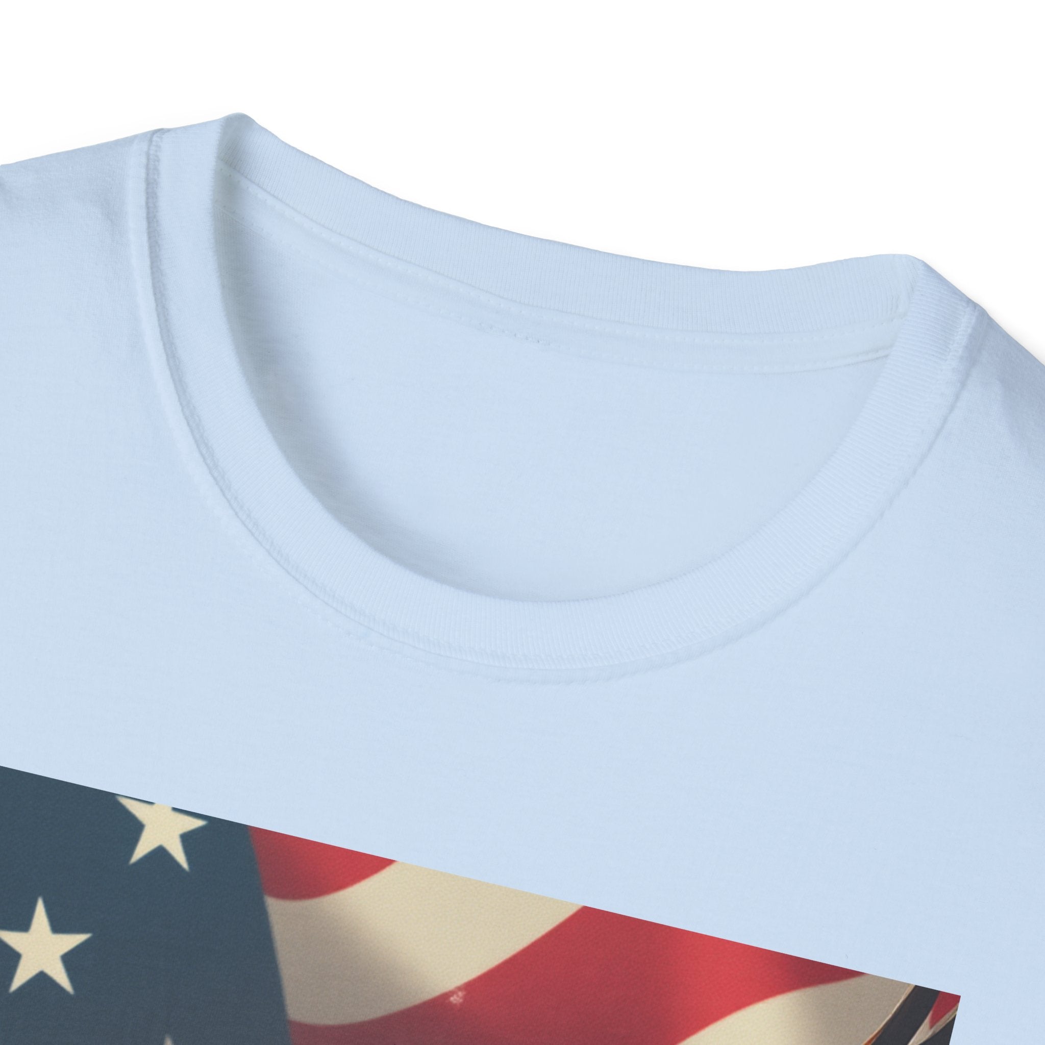 Hola America Podcast T-Shirt — Bald Eagle & American Flag Promotional Tee