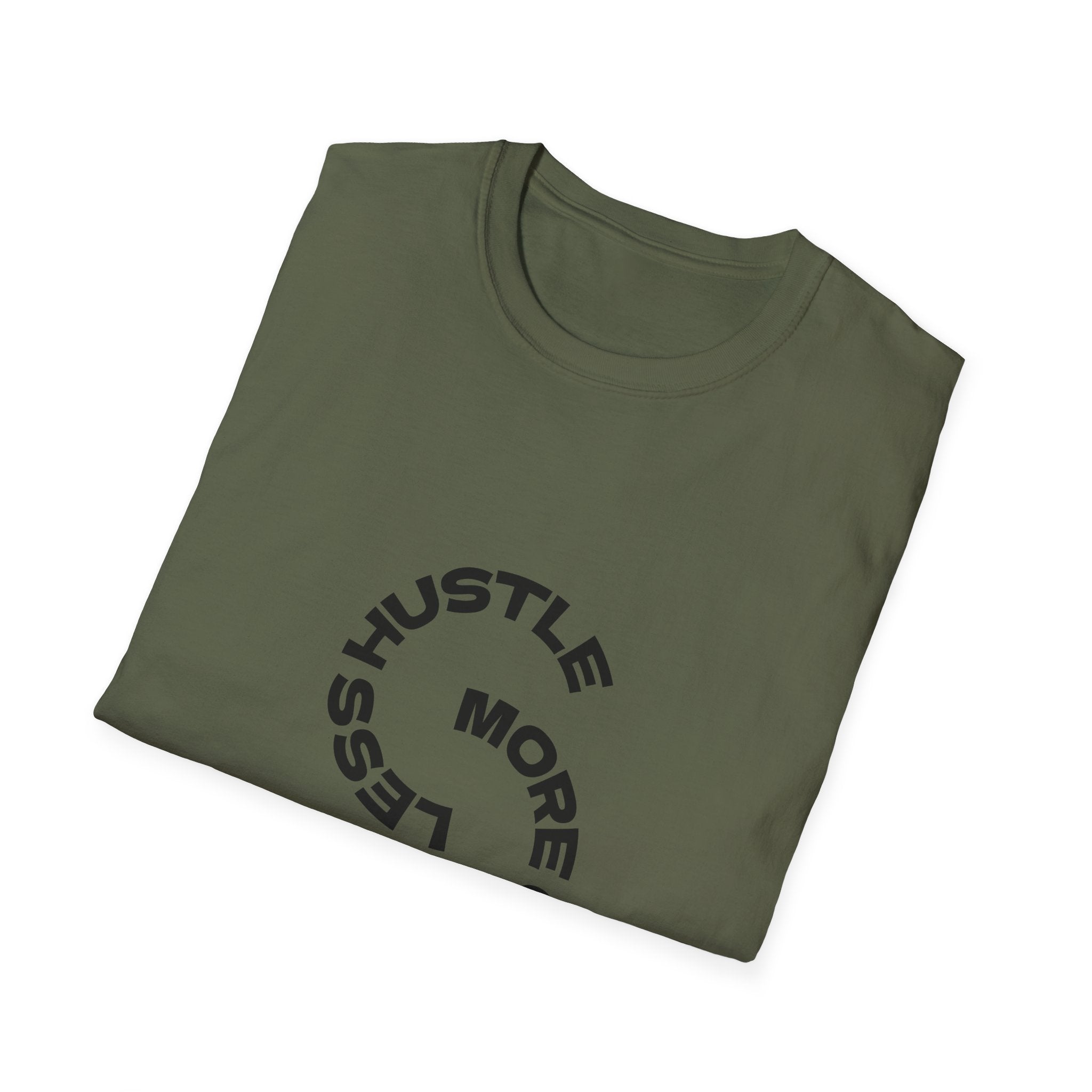 T-Shirt — "More Coffee Less Hustle" Minimalist Graphic Tee