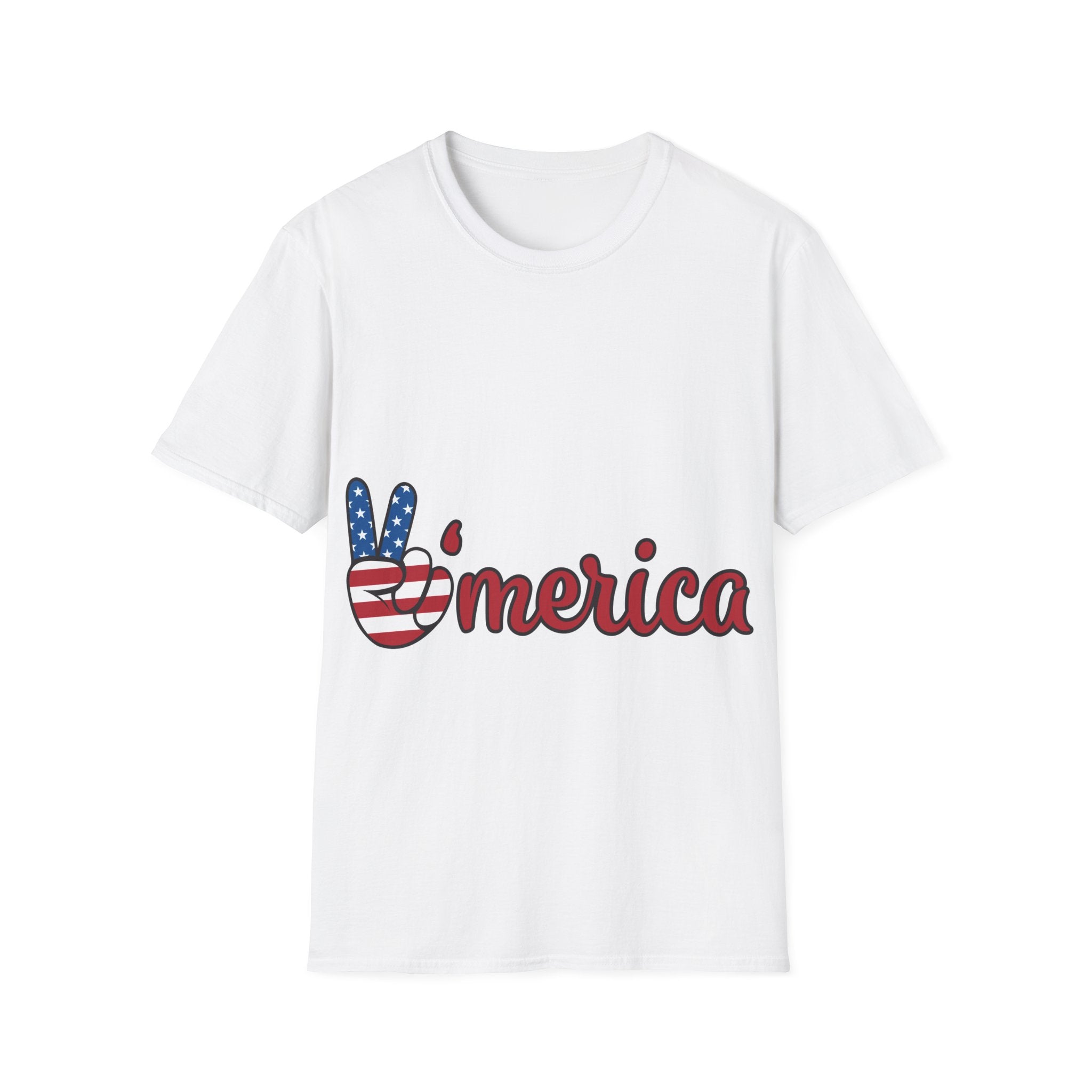 'Merica Peace Sign T-Shirt — Patriotic American Flag Graphic Tee for 4th of July