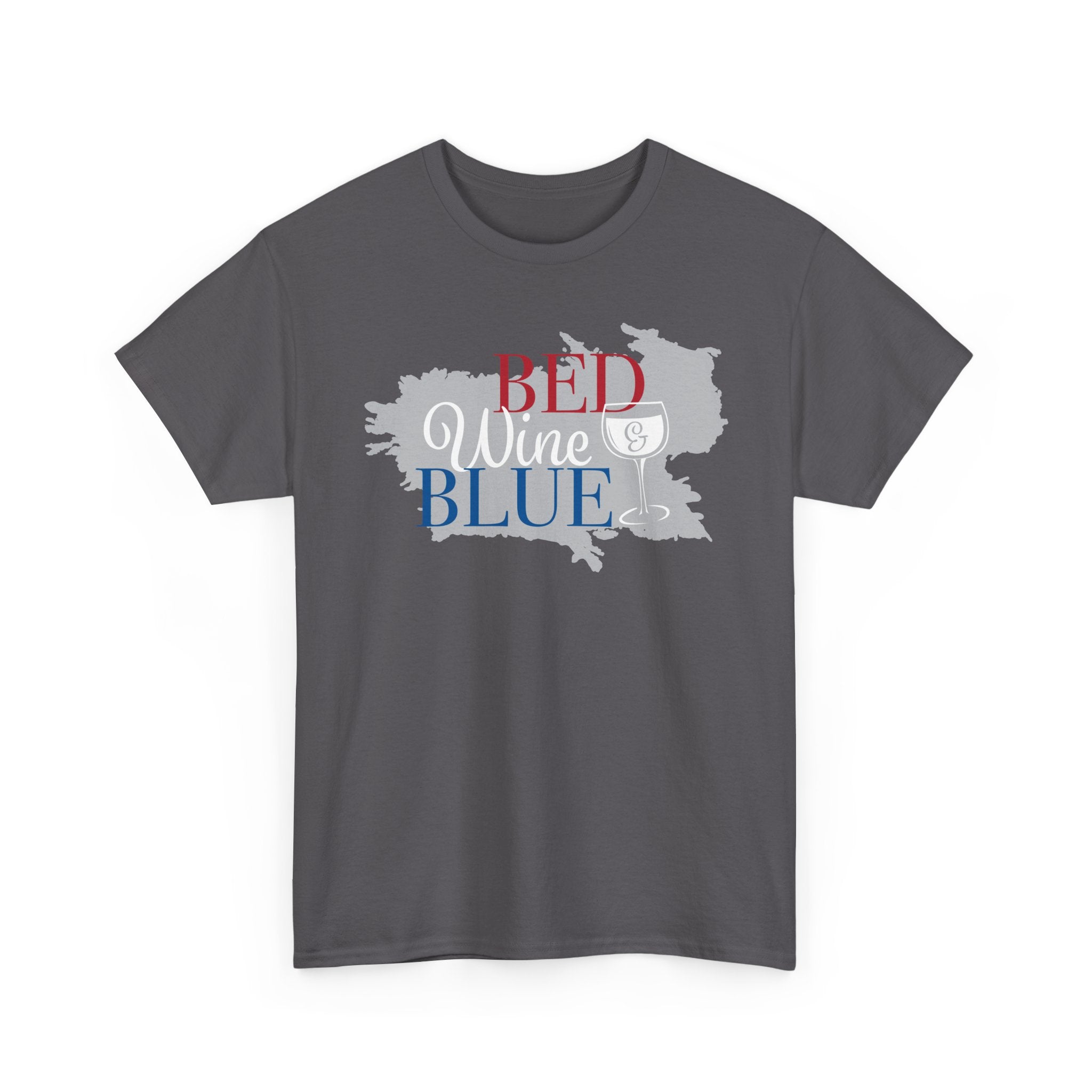 Red Wine Blue Graphic Tee - Patriotic Wine Lover T-Shirt