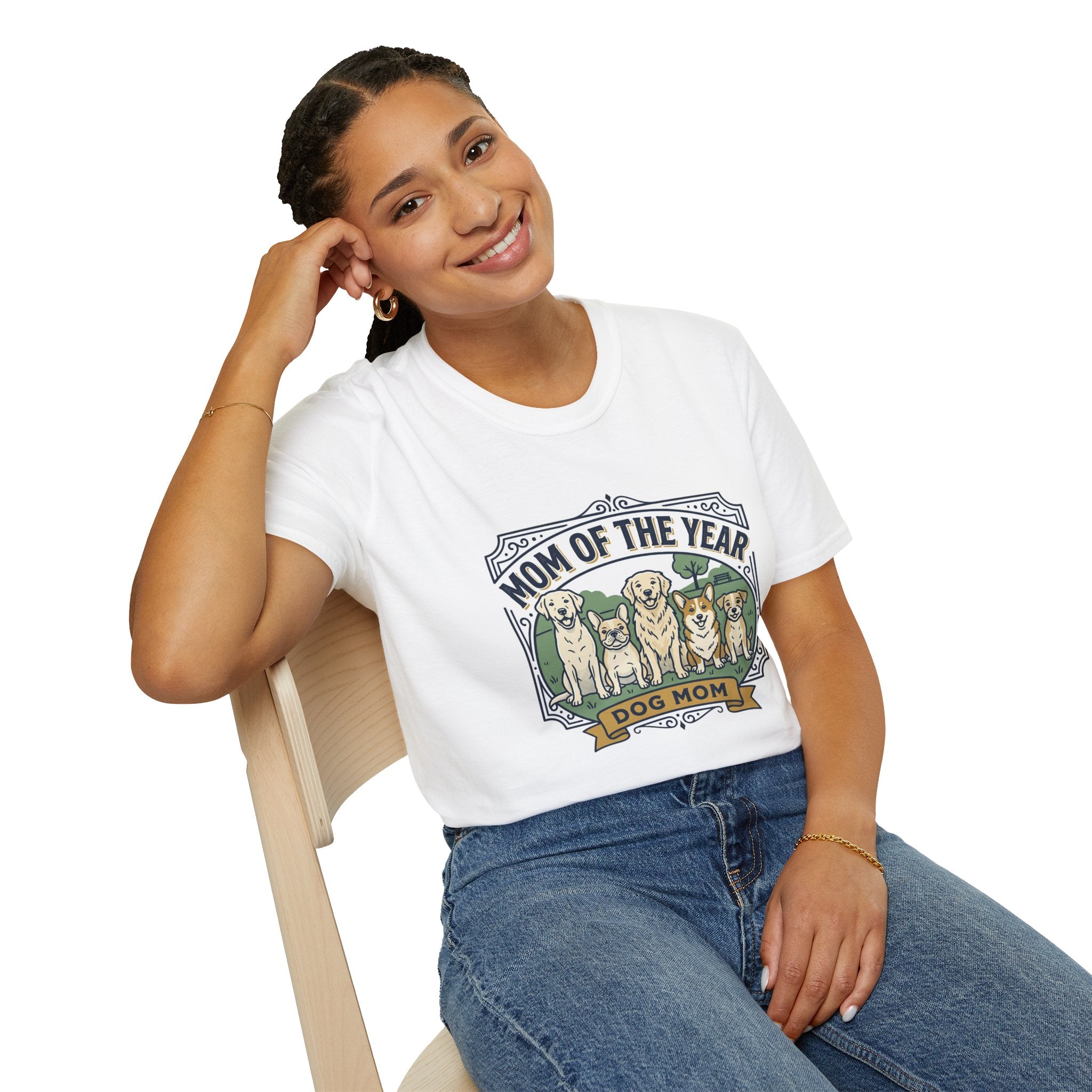 Dog Mom T-Shirt — "Mom of the Year" Cute Dog Mom Graphic Tee