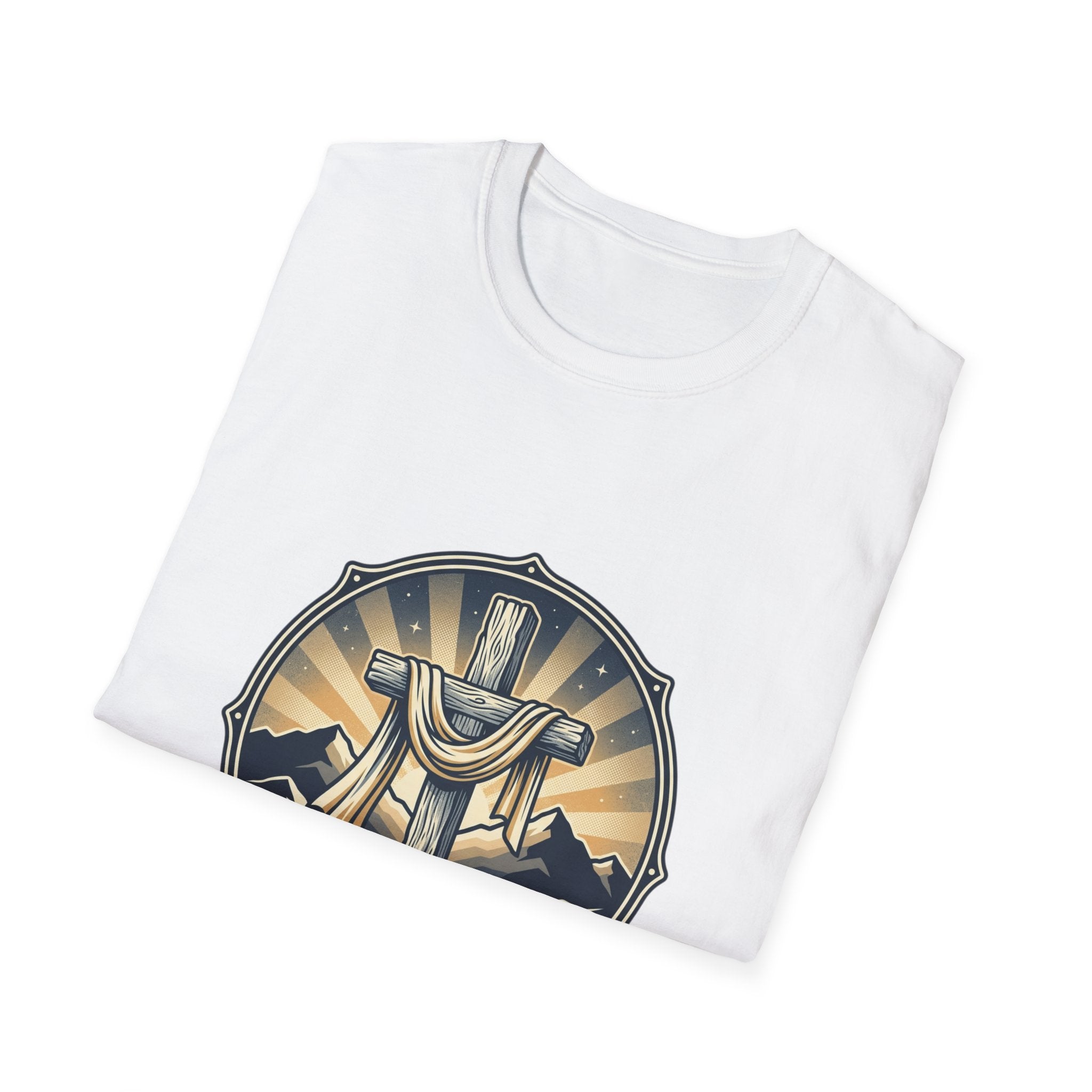 Christian T-Shirt — "Thankful God Is In Control" Cross Design