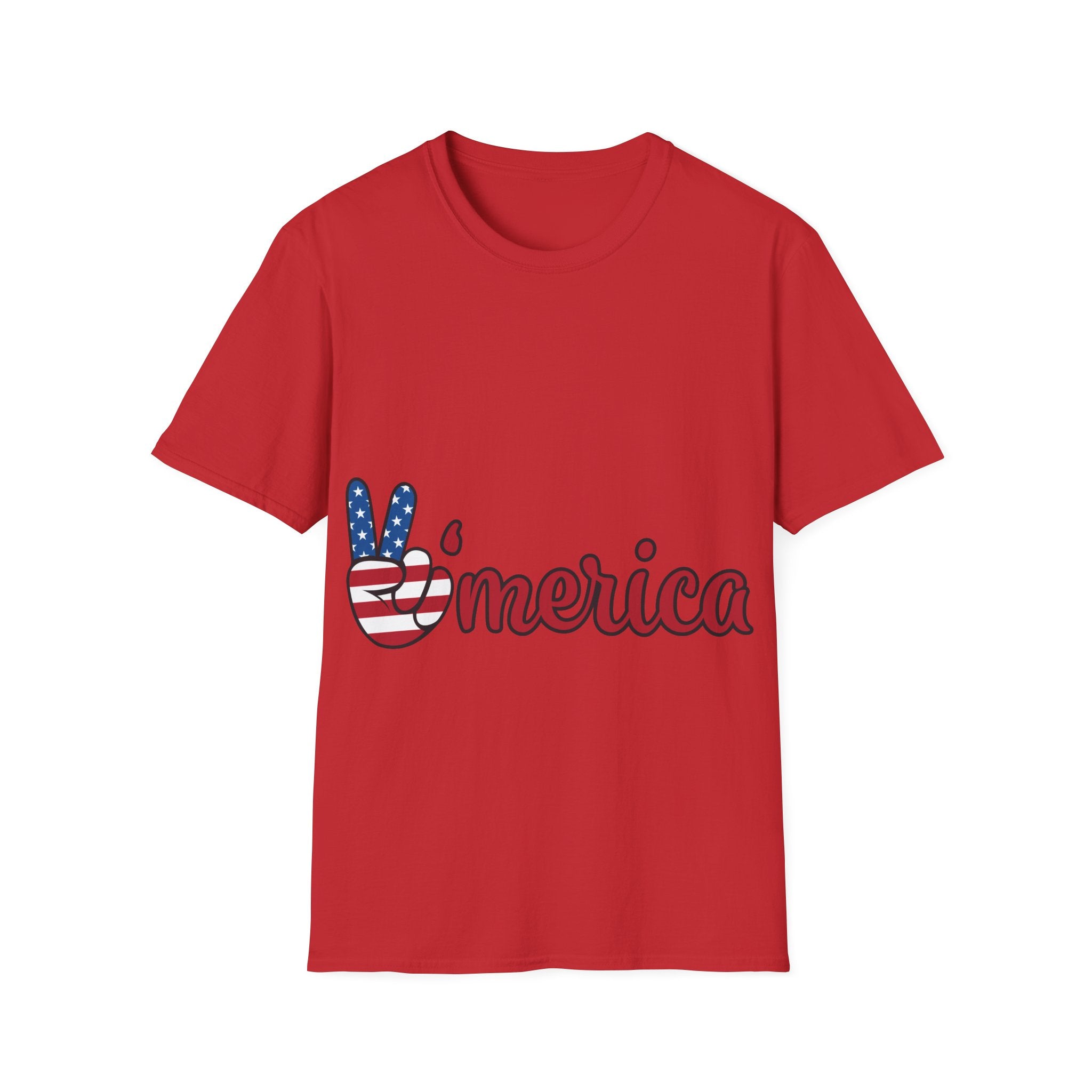 'Merica Peace Sign T-Shirt — Patriotic American Flag Graphic Tee for 4th of July
