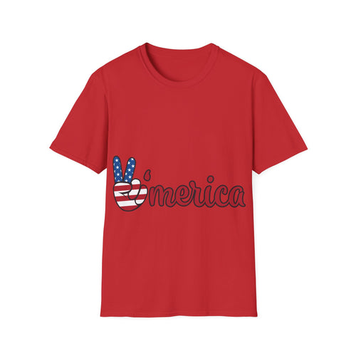 'Merica Peace Sign T-Shirt — Patriotic American Flag Graphic Tee for 4th of July