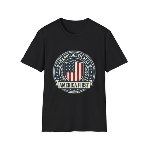 America First Patriotic T-Shirt — "Unapologetically America First" Tee