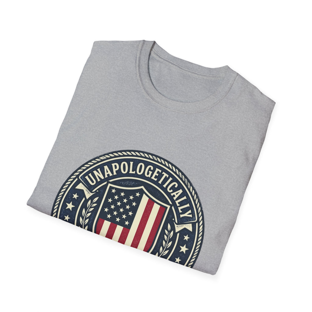 America First Patriotic T-Shirt — "Unapologetically America First" Tee