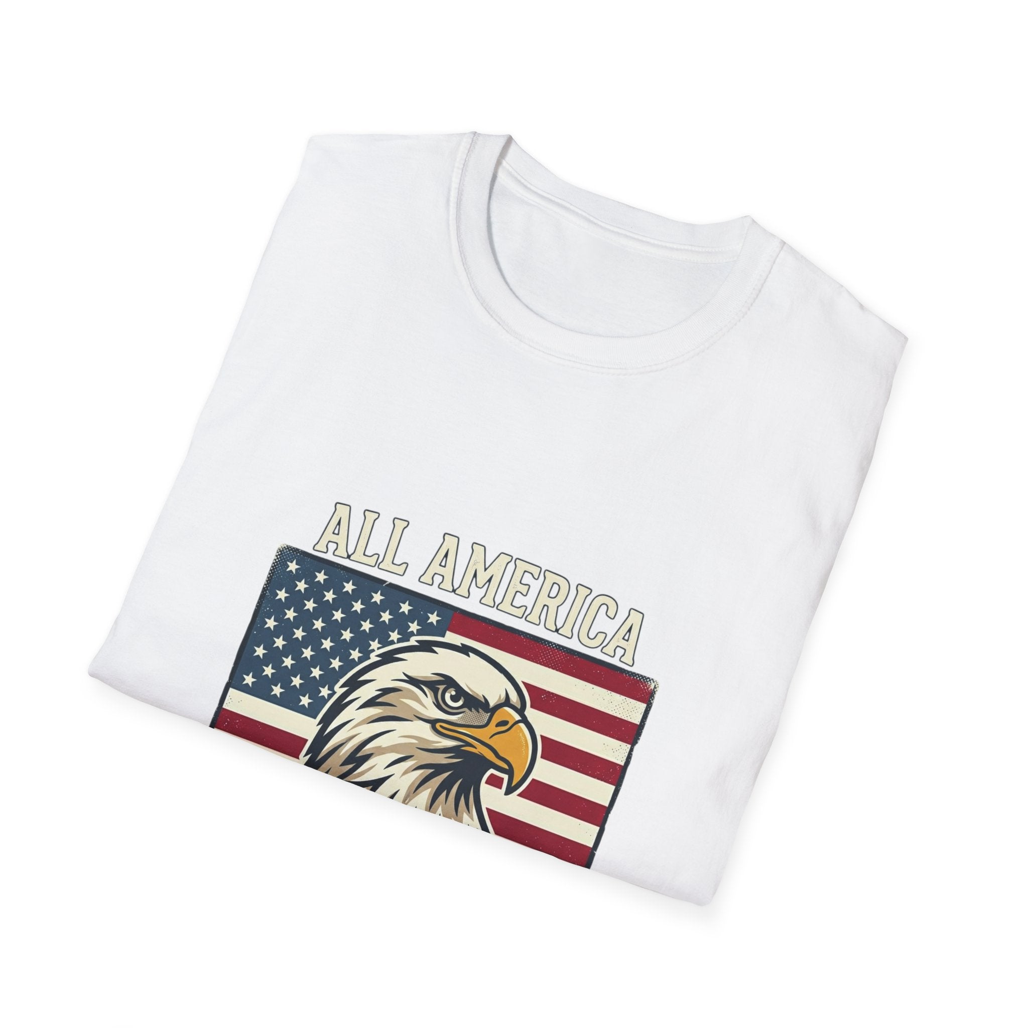 All America All The Time Eagle T-Shirt — Patriotic USA Flag Tee