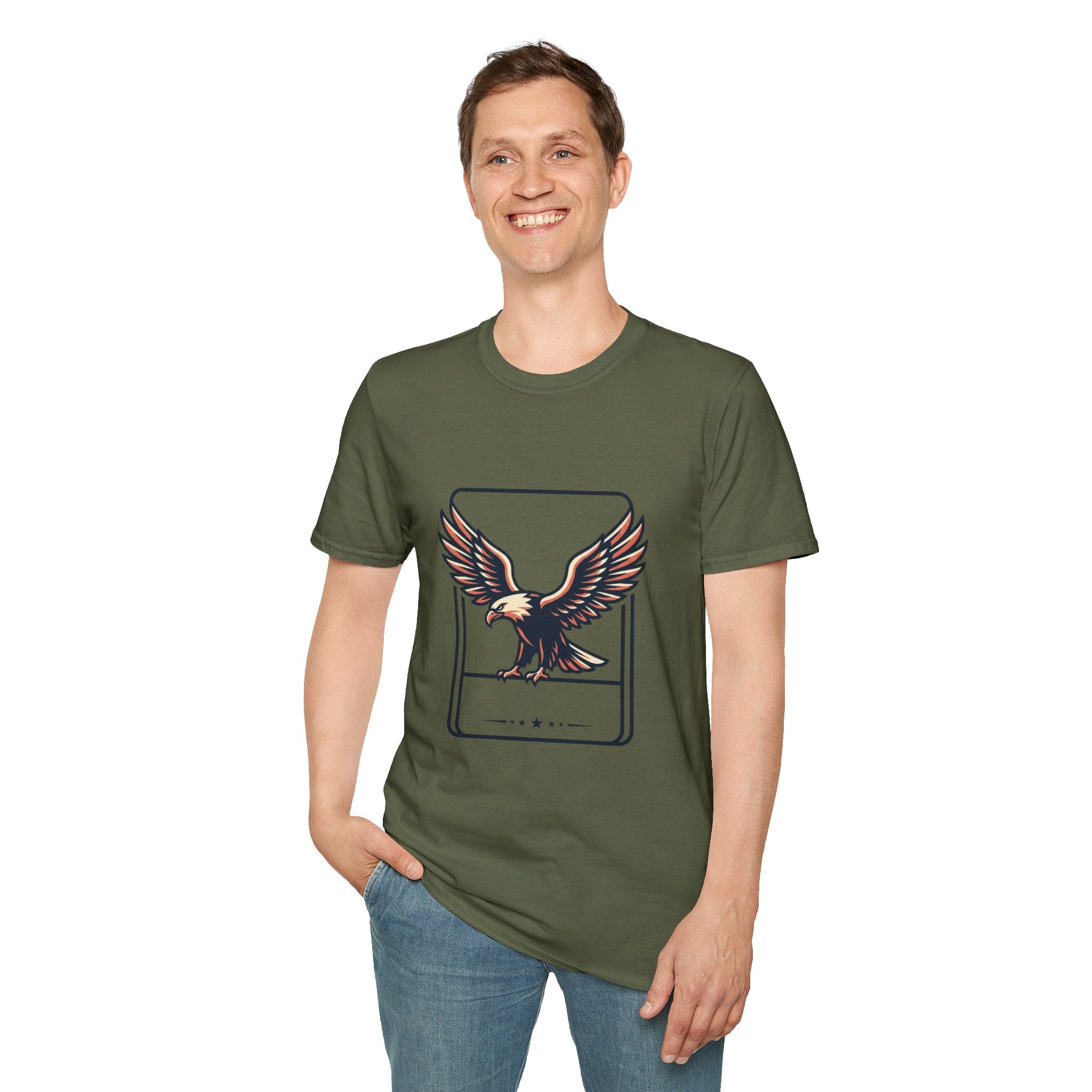 Eagle Graphic T-Shirt — Vintage Soaring Eagle Chest Print
