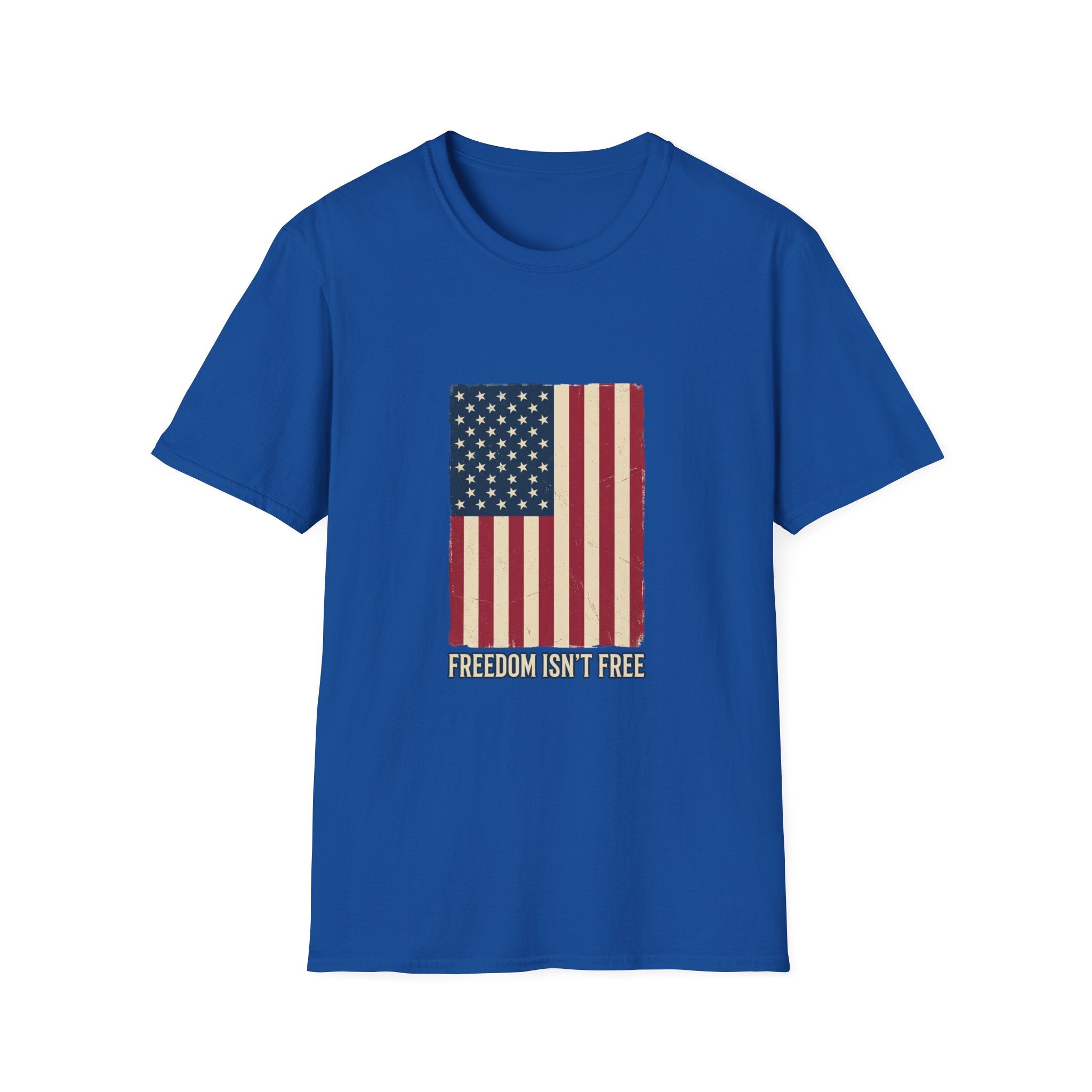 Freedom Isn't Free T-Shirt — Distressed American Flag Patriotic Tee