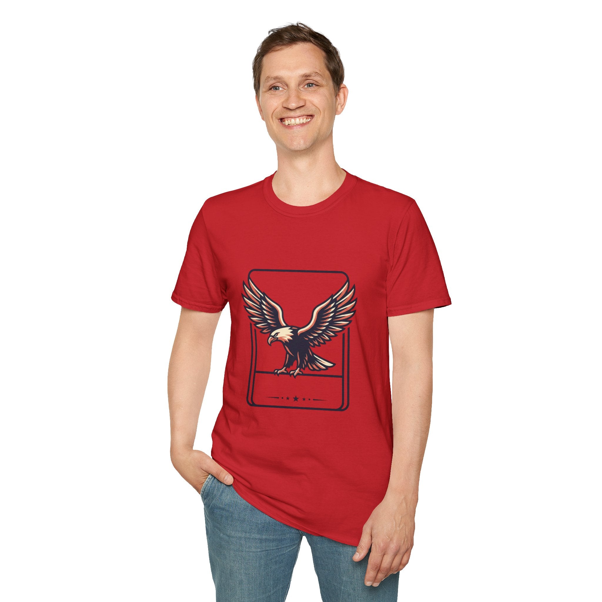 Eagle Graphic T-Shirt — Vintage Soaring Eagle Chest Print