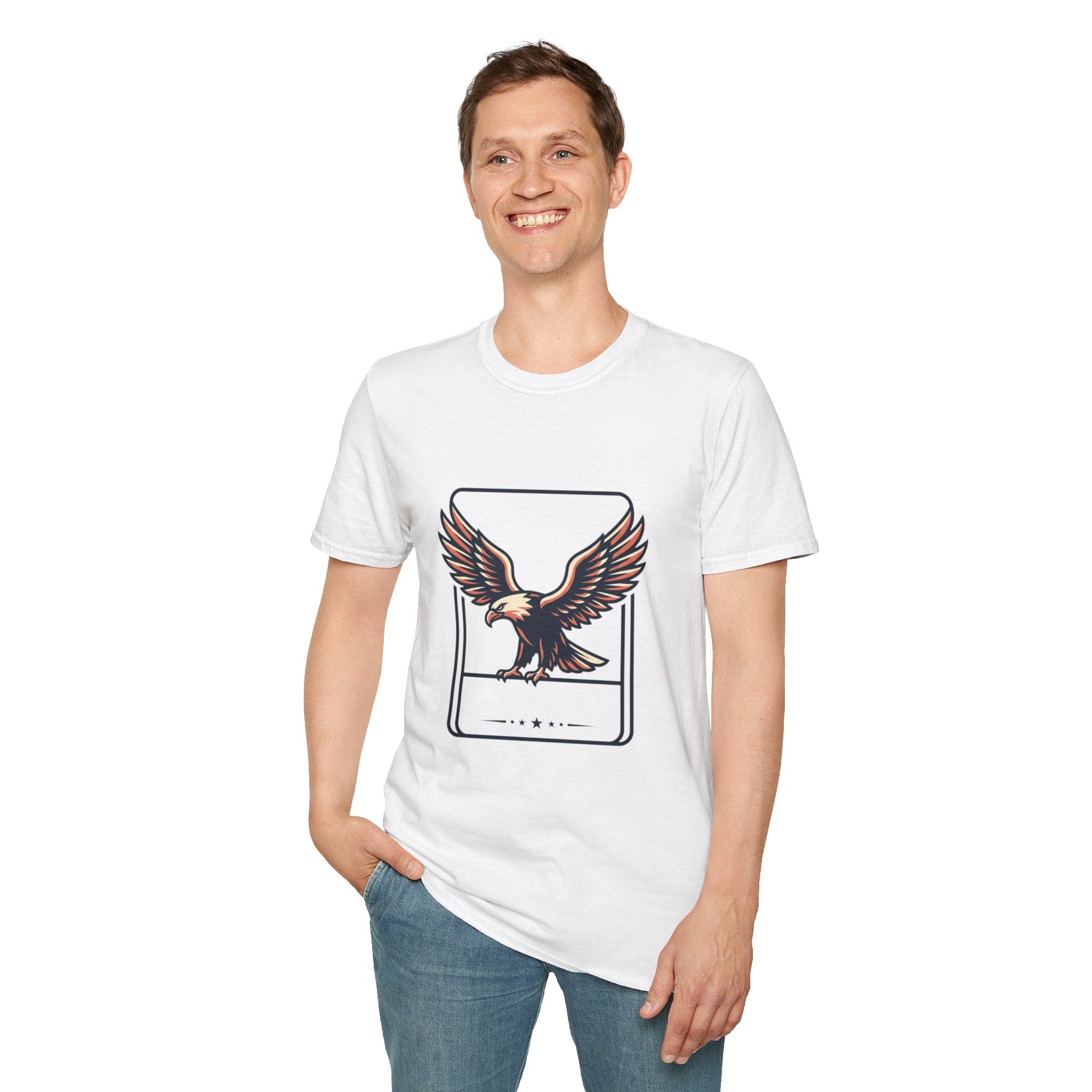 Eagle Graphic T-Shirt — Vintage Soaring Eagle Chest Print