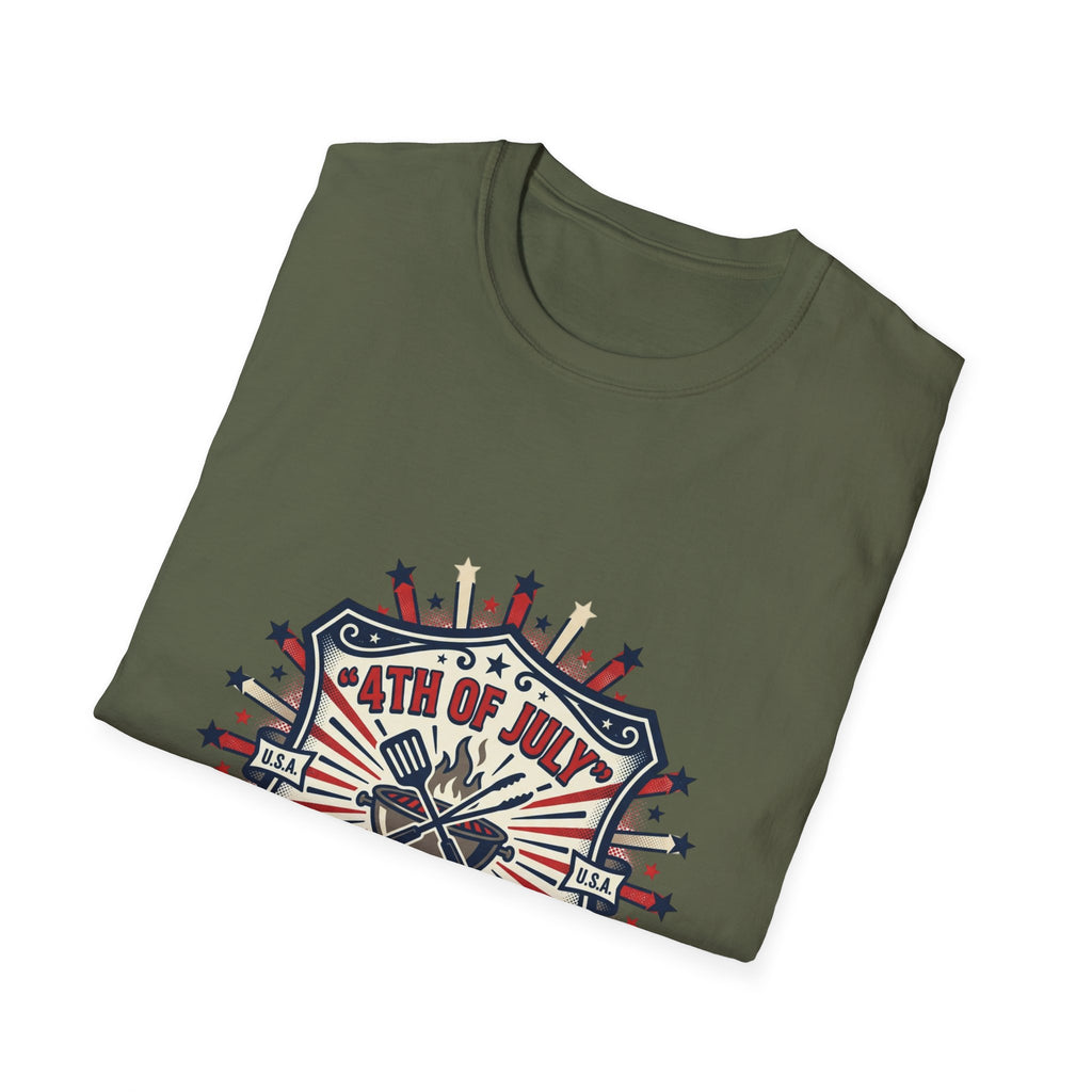 4th of July BBQ T-Shirt — Celebrate & Grill Patriotic Independence Day Tee