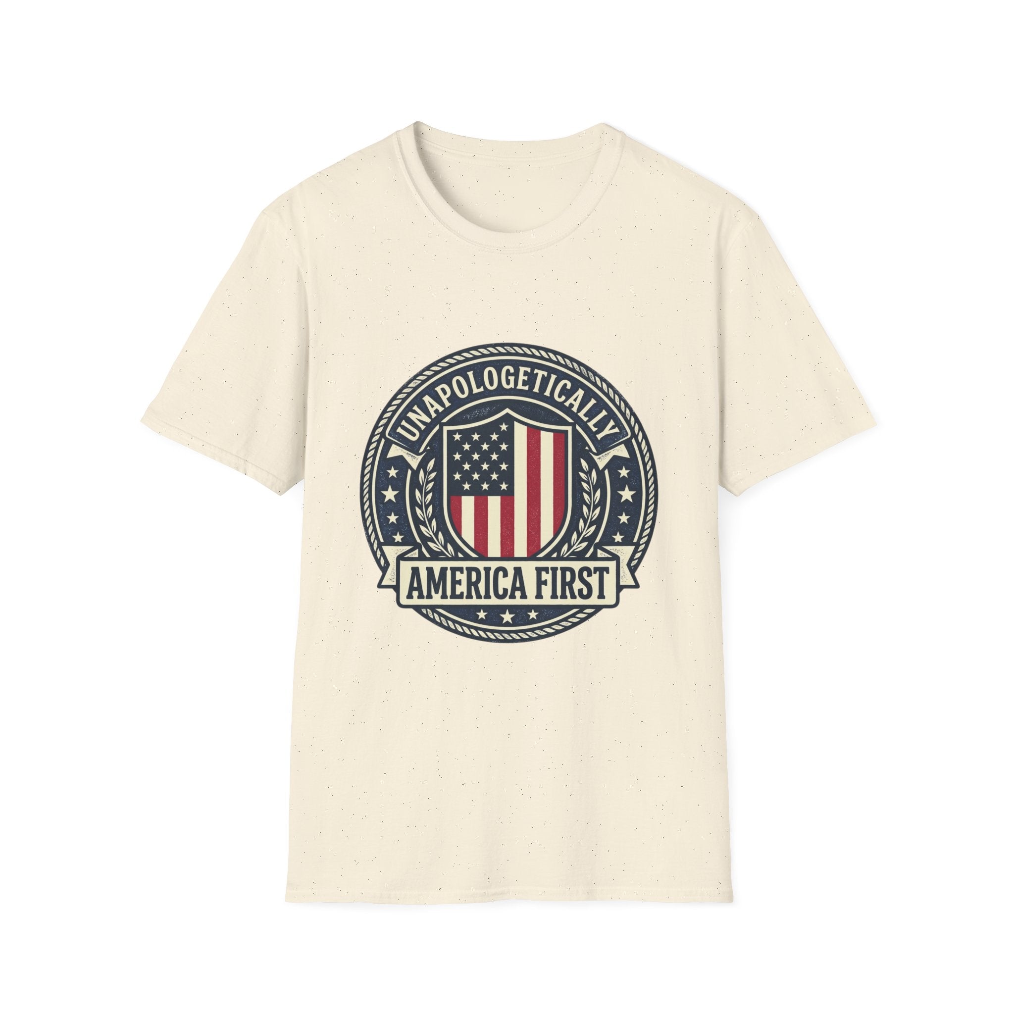 America First Patriotic T-Shirt — "Unapologetically America First" Tee