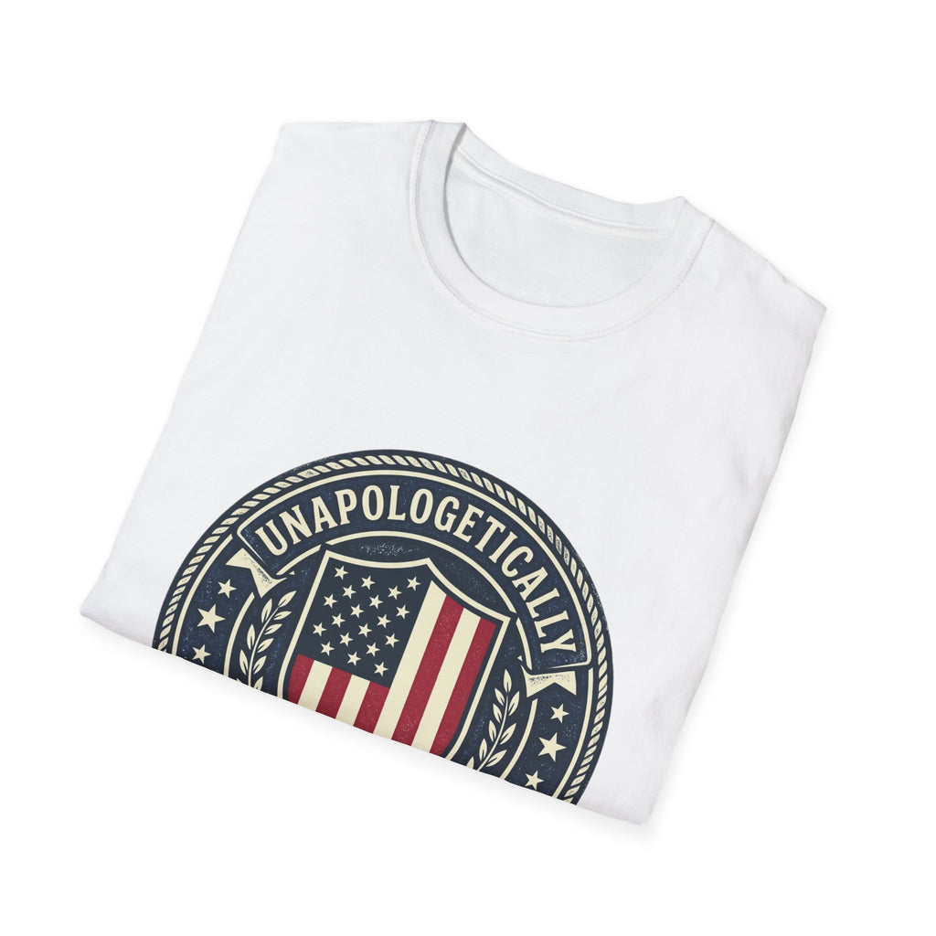 America First Patriotic T-Shirt — "Unapologetically America First" Tee