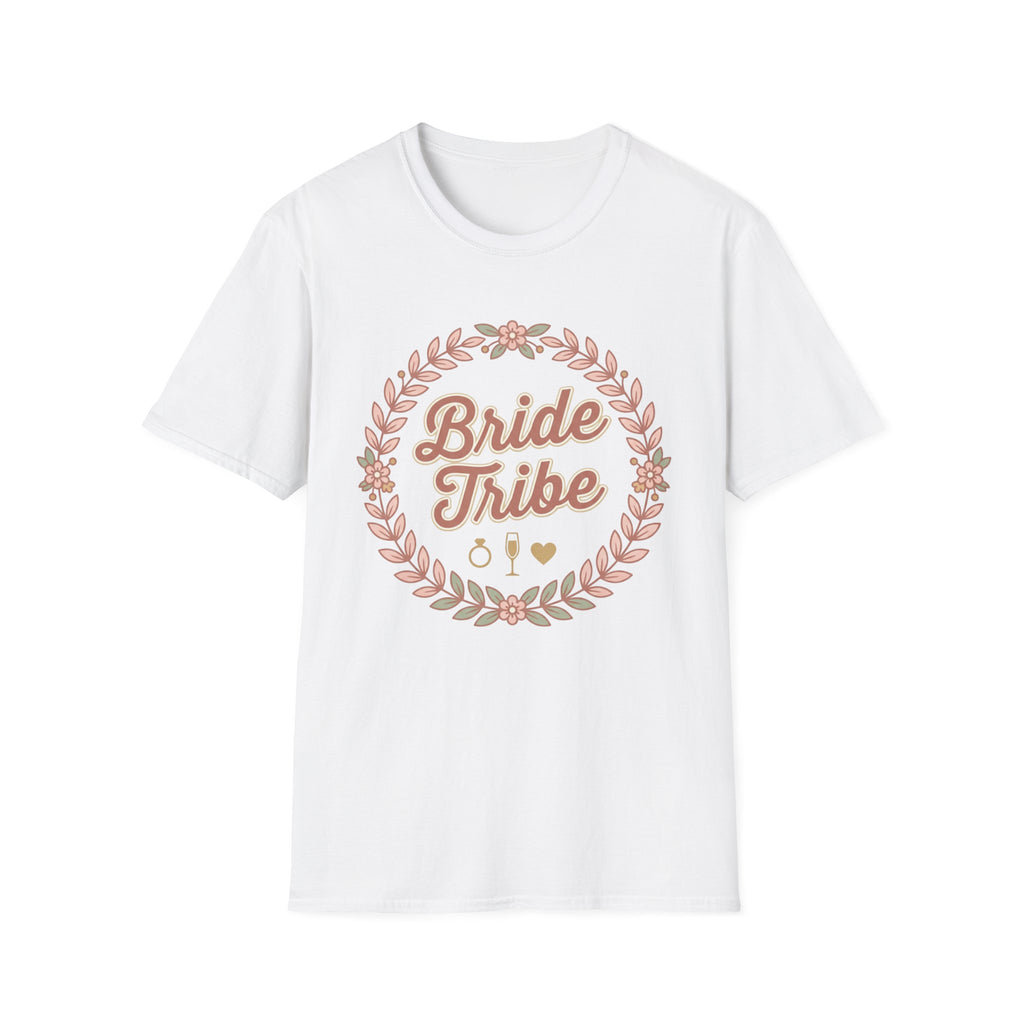 Bride Tribe T-Shirt — Floral Wreath Bachelorette Shirt for Bridal Party