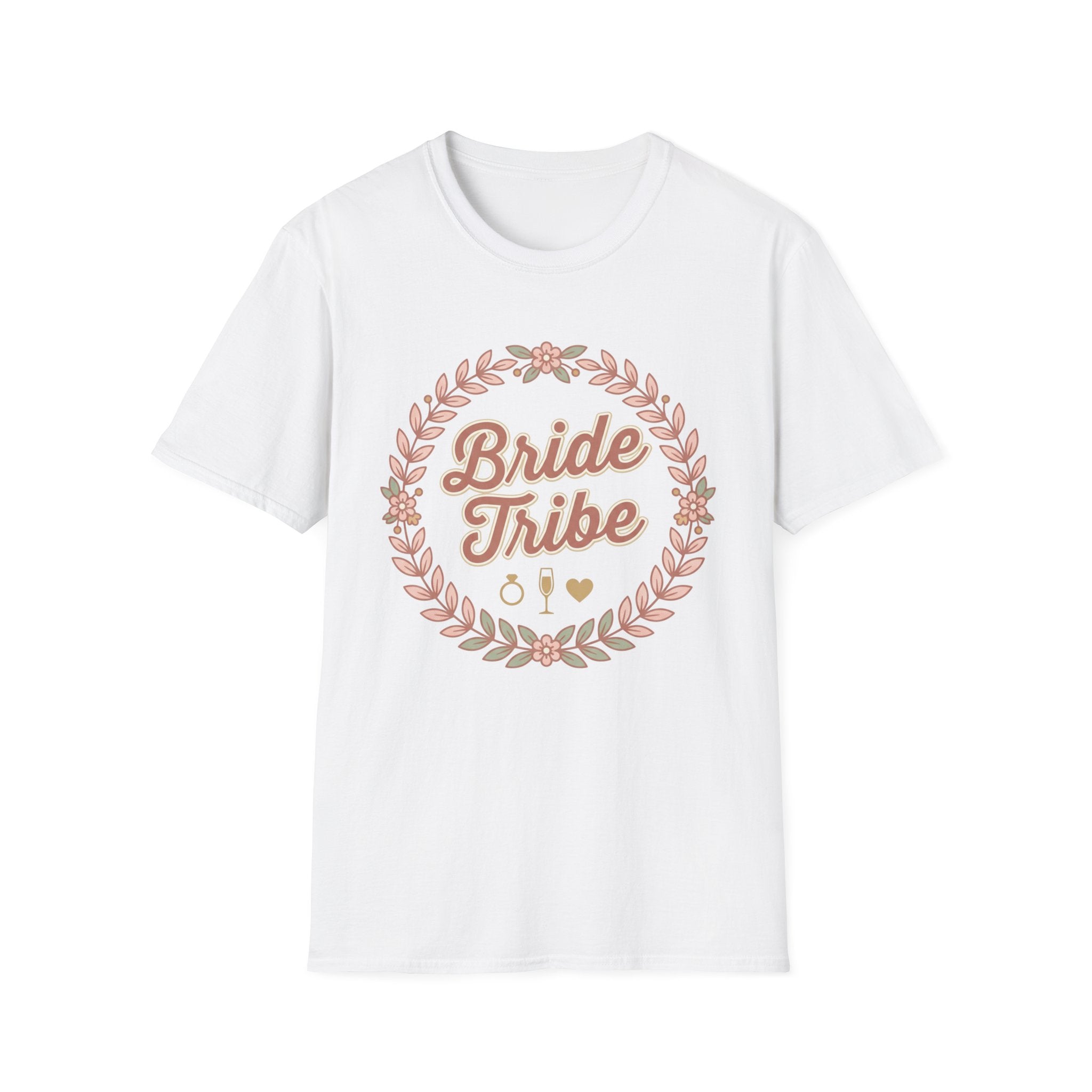 Bride Tribe T-Shirt — Floral Wreath Bachelorette Shirt for Bridal Party