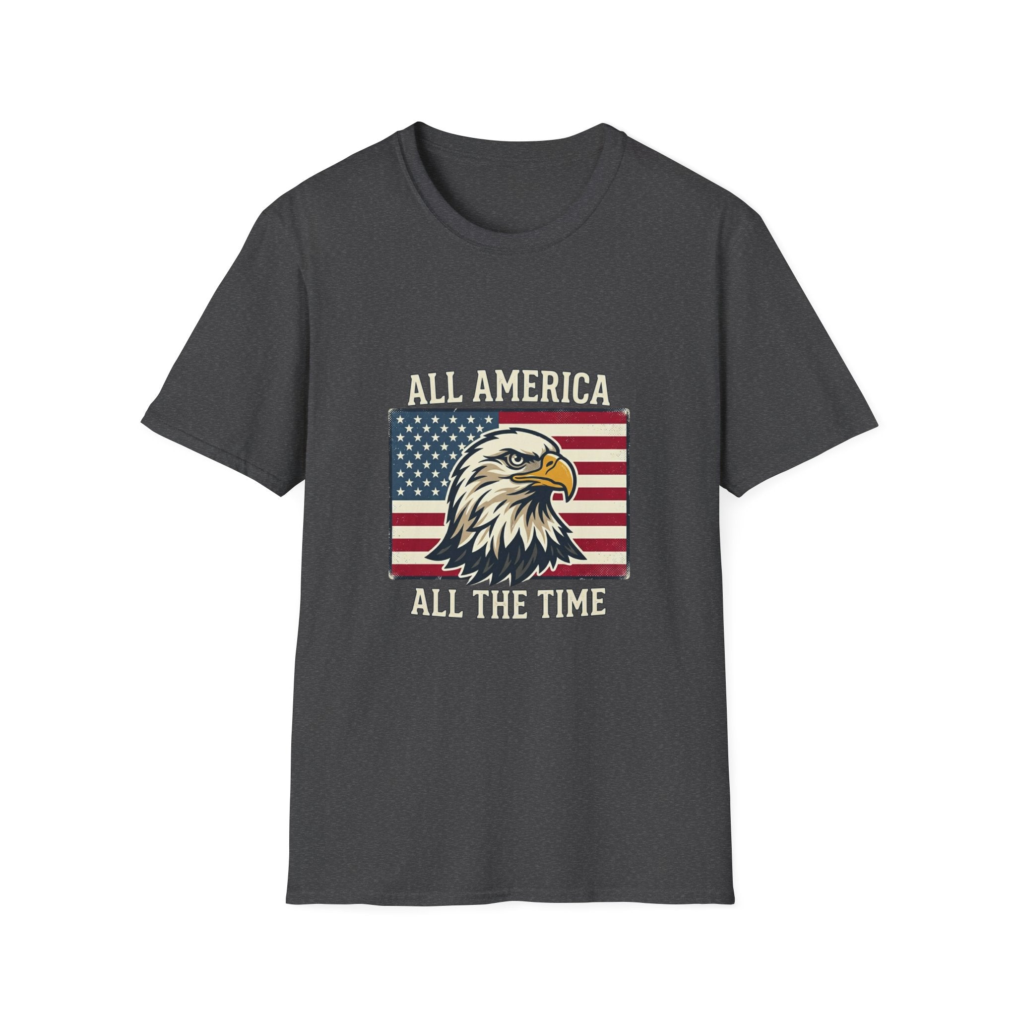 All America All The Time Eagle T-Shirt — Patriotic USA Flag Tee