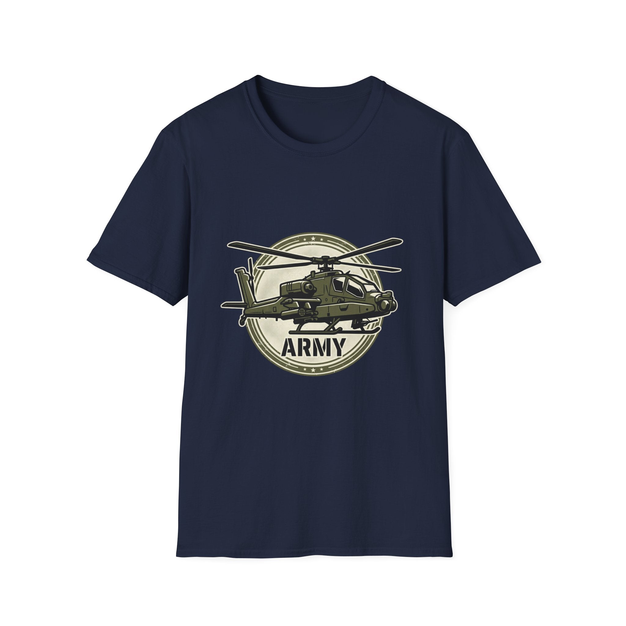 Army Helicopter T‑Shirt — Military Aviation Badge Tee
