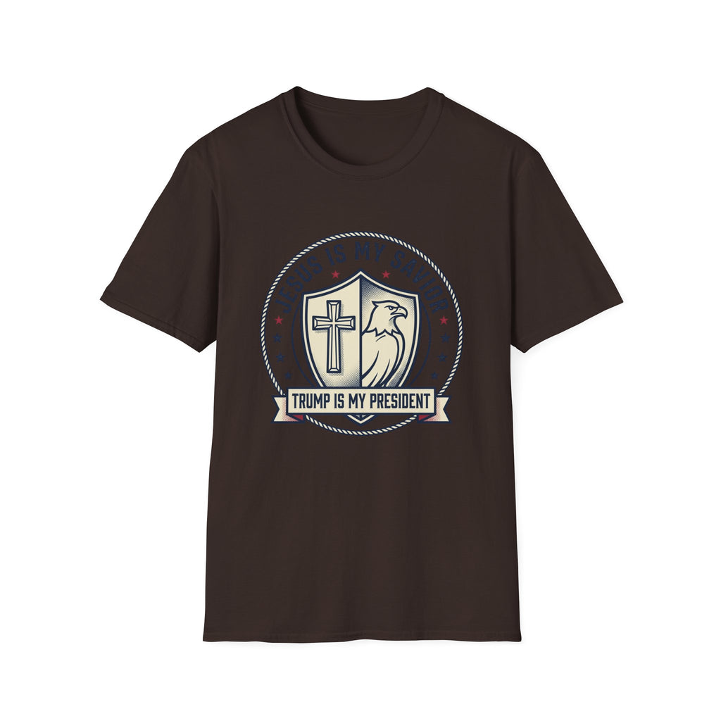 Christian Political T-Shirt — "Jesus Is My Savior, Trump Is My President"