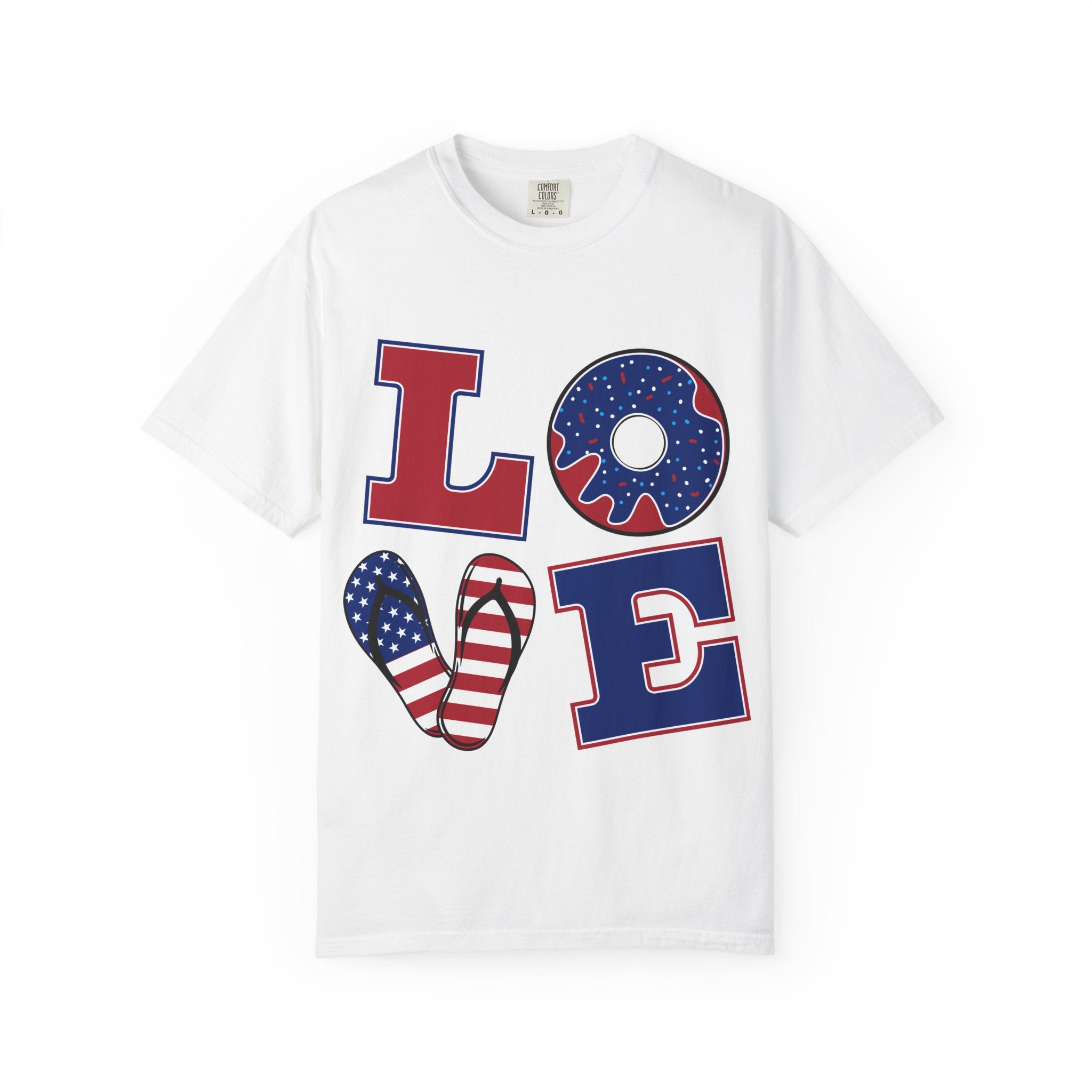 Patriotic 'LOVE' Graphic T-Shirt