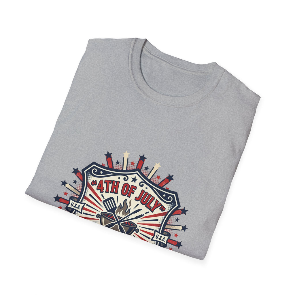 4th of July BBQ T-Shirt — Celebrate & Grill Patriotic Independence Day Tee