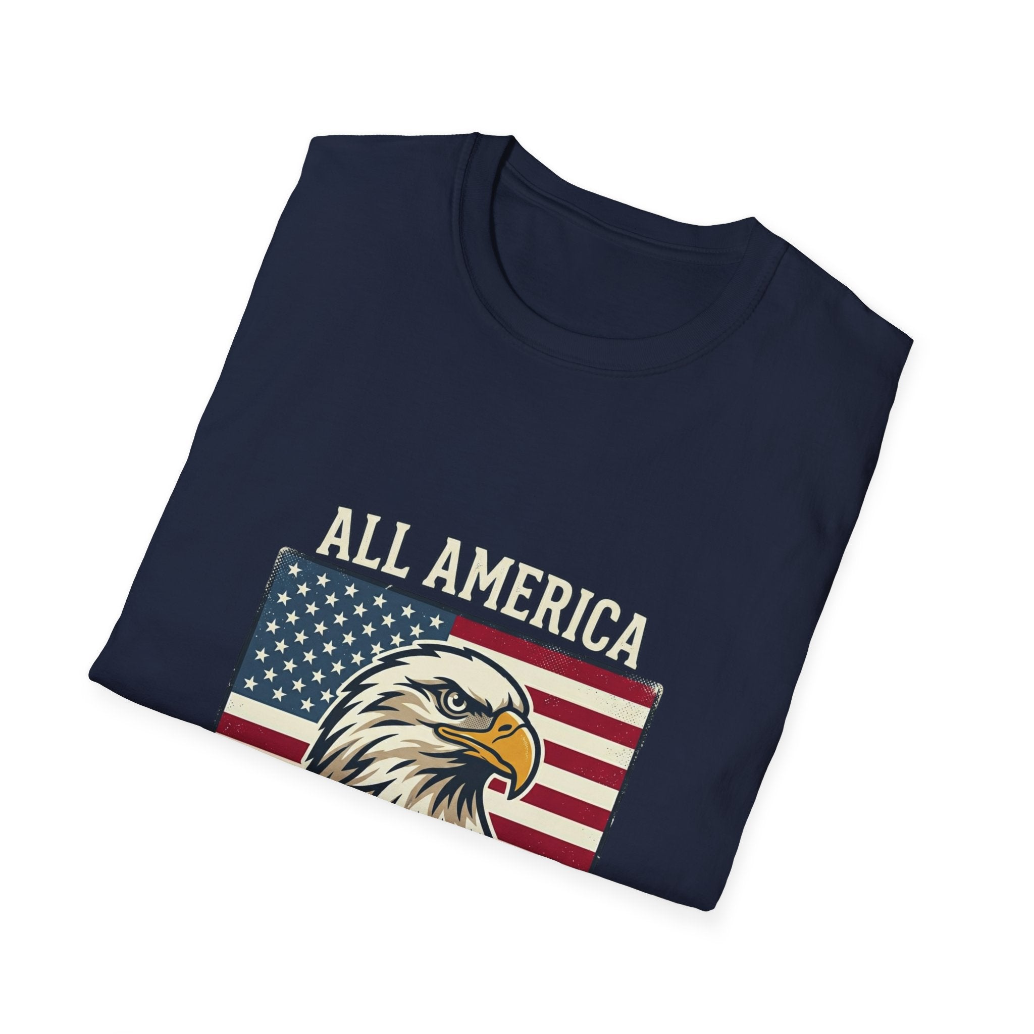 All America All The Time Eagle T-Shirt — Patriotic USA Flag Tee