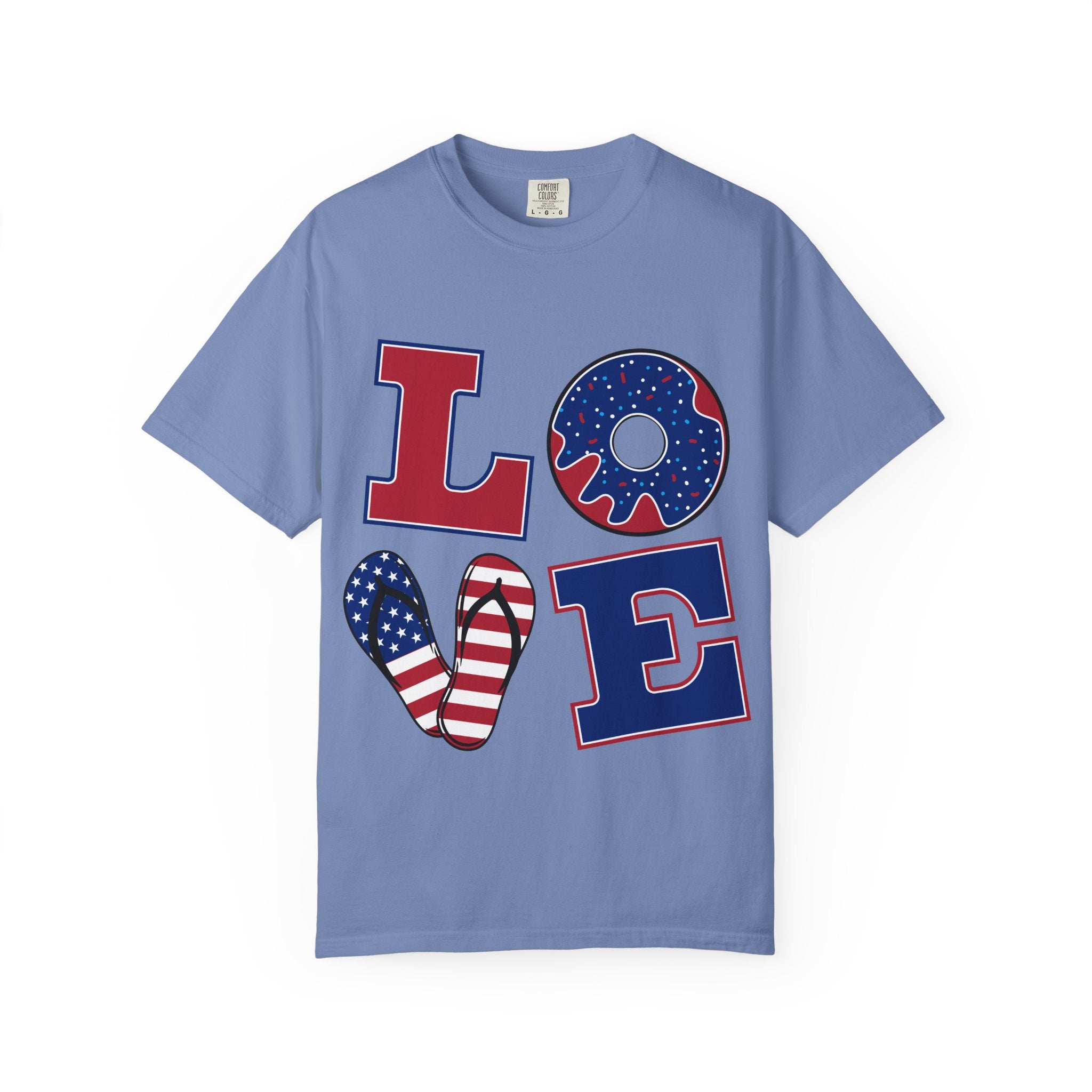 Patriotic 'LOVE' Graphic T-Shirt